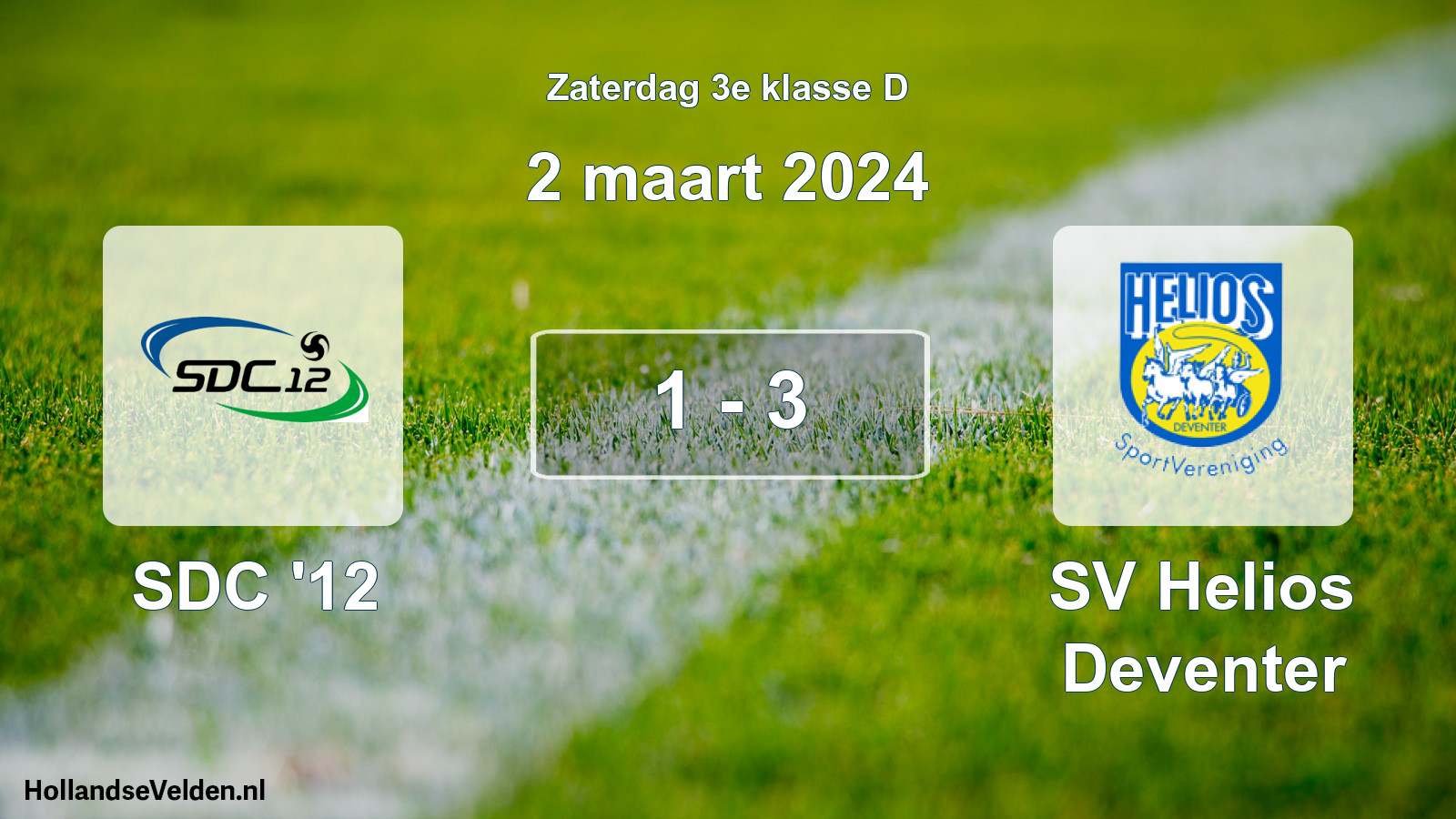 Total number of matches played: SDC '12 - SV Helios Deventer 1 - 3 (2 March 2024)