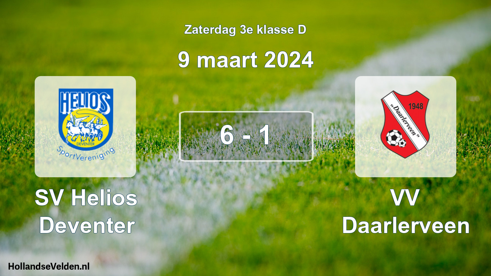 Total number of matches played: SV Helios Deventer - VV Daarlerveen 6 - 1 (9 March 2024)