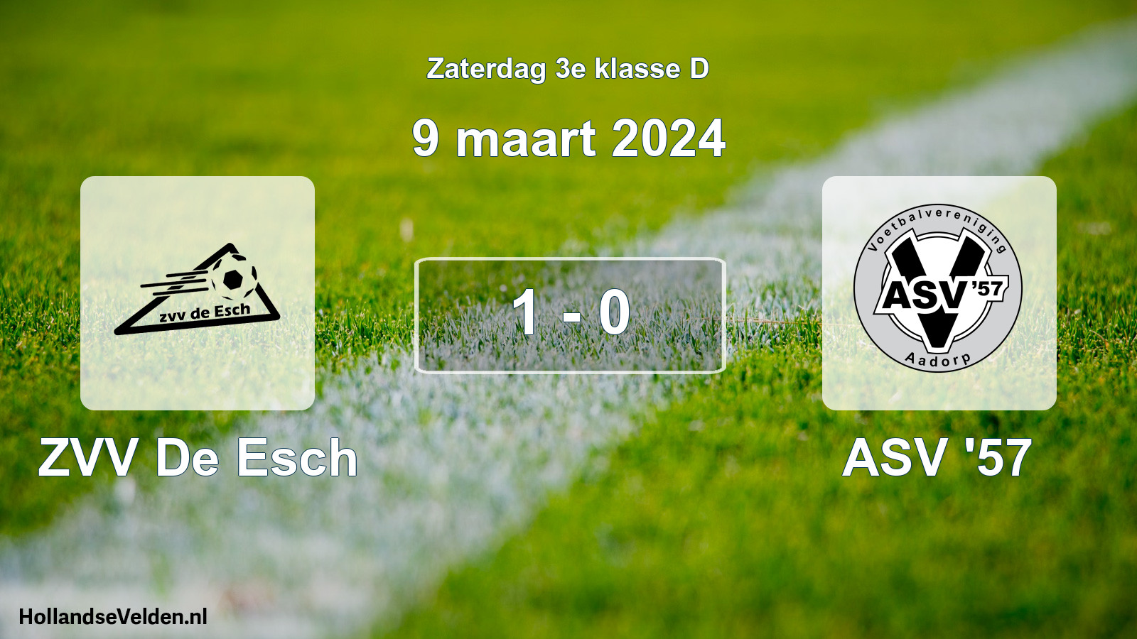 Total number of matches played: ZVV De Esch - ASV '57 1 - 0 (9 March 2024)