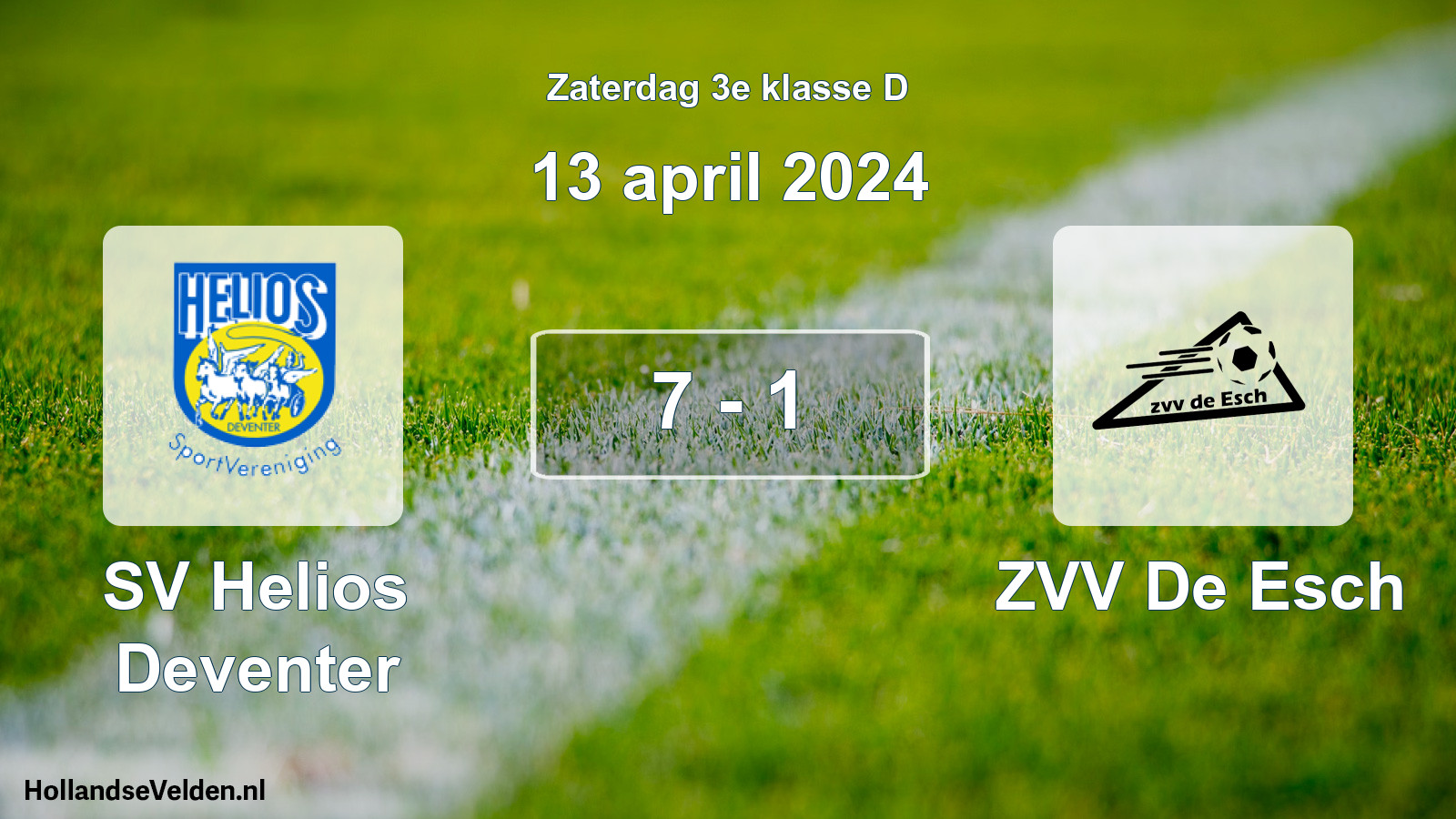 Total number of matches played: SV Helios Deventer - ZVV De Esch 7 - 1 (13 April 2024)