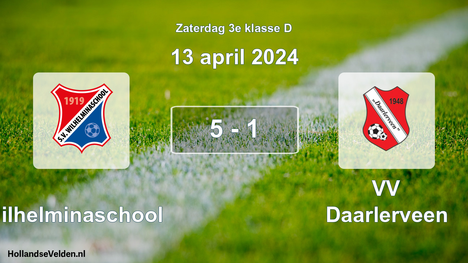 Total number of matches played: Wilhelminaschool - VV Daarlerveen 5 - 1 (13 April 2024)