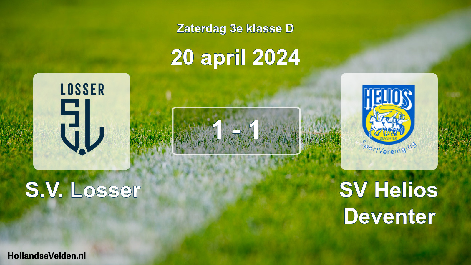 Total number of matches played: S.V. Losser - SV Helios Deventer 1 - 1 (20 April 2024)