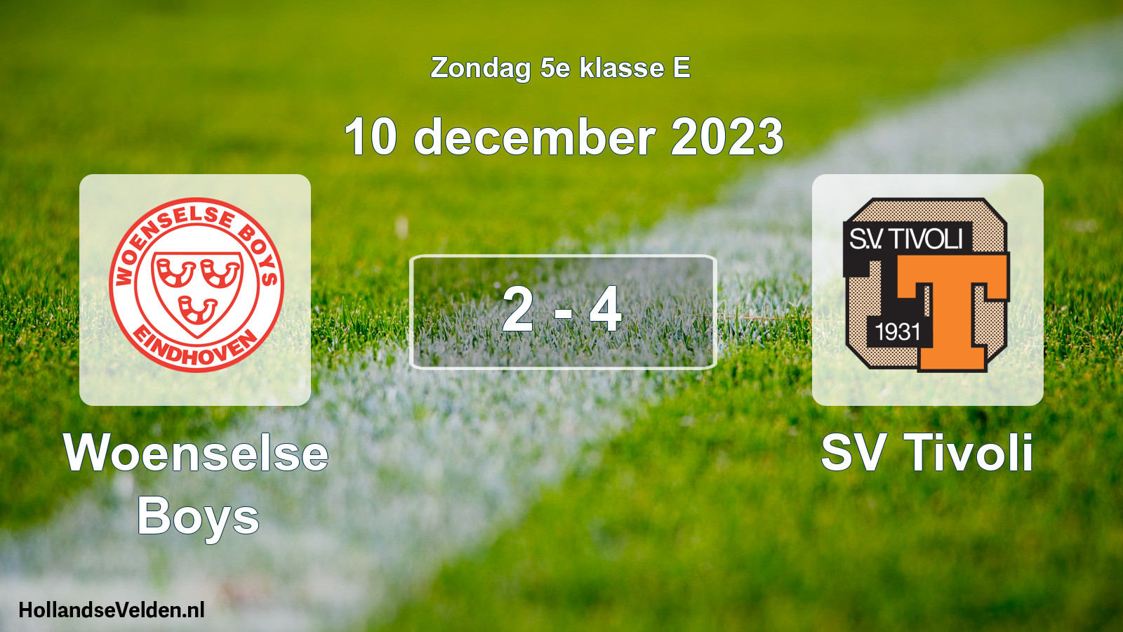 Total number of matches played: Woenselse Boys - SV Tivoli 2 - 4 (10 December 2023)