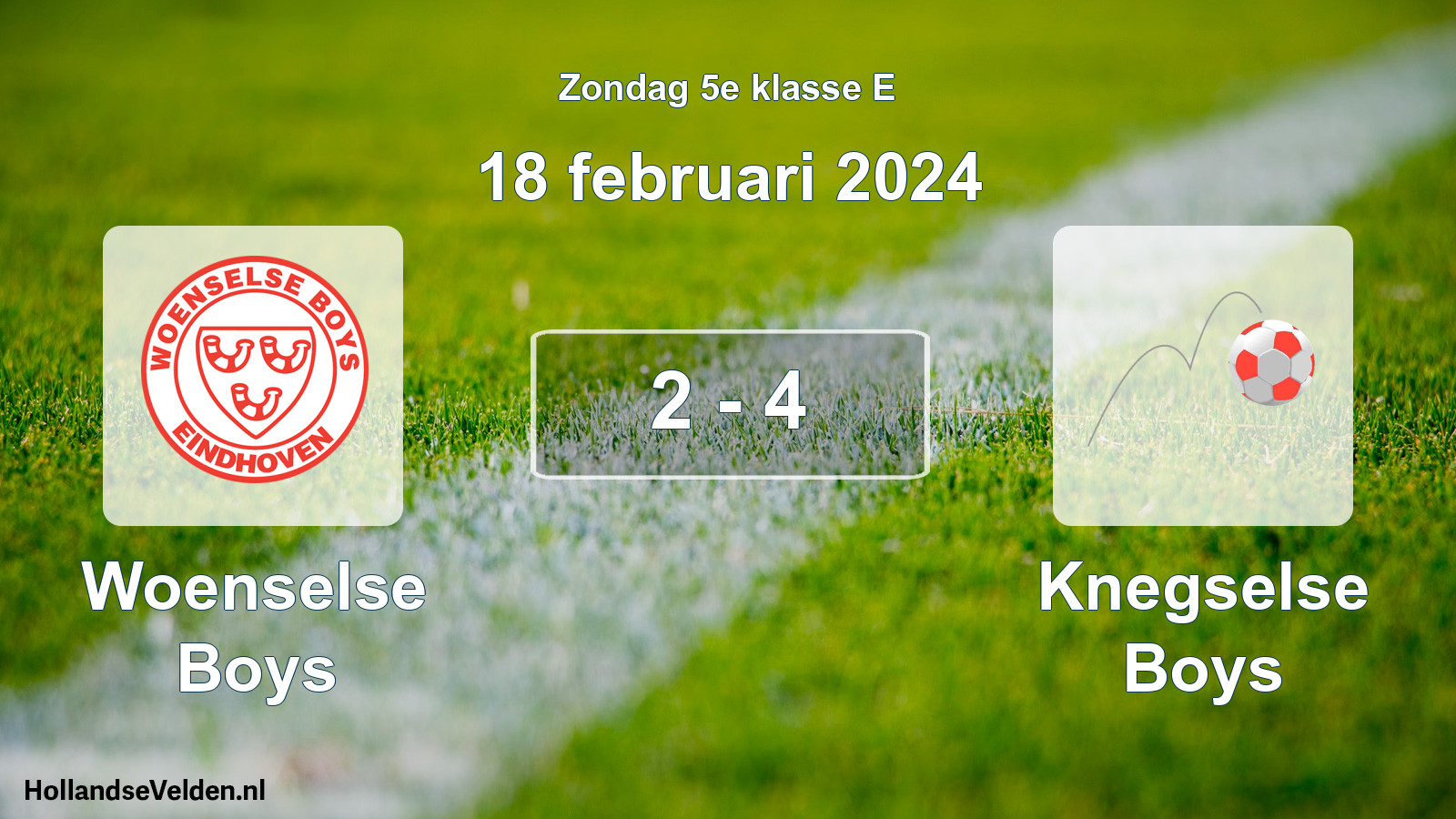 Total number of matches played: Woenselse Boys - Knegselse Boys 2 - 4 (18 February 2024)