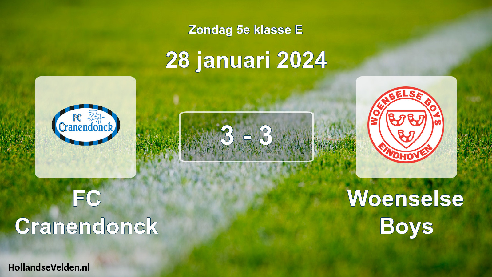 Total number of matches played: FC Cranendonck - Woenselse Boys 3 - 3 (28 January 2024)