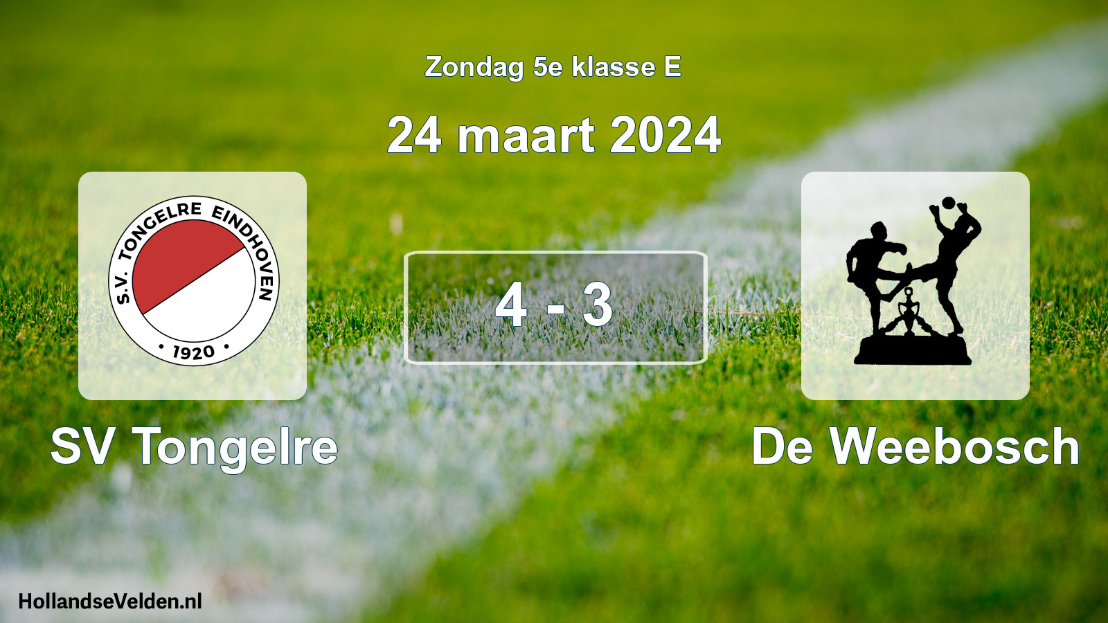 Total number of matches played: SV Tongelre - De Weebosch 4 - 3 (24 March 2024)
