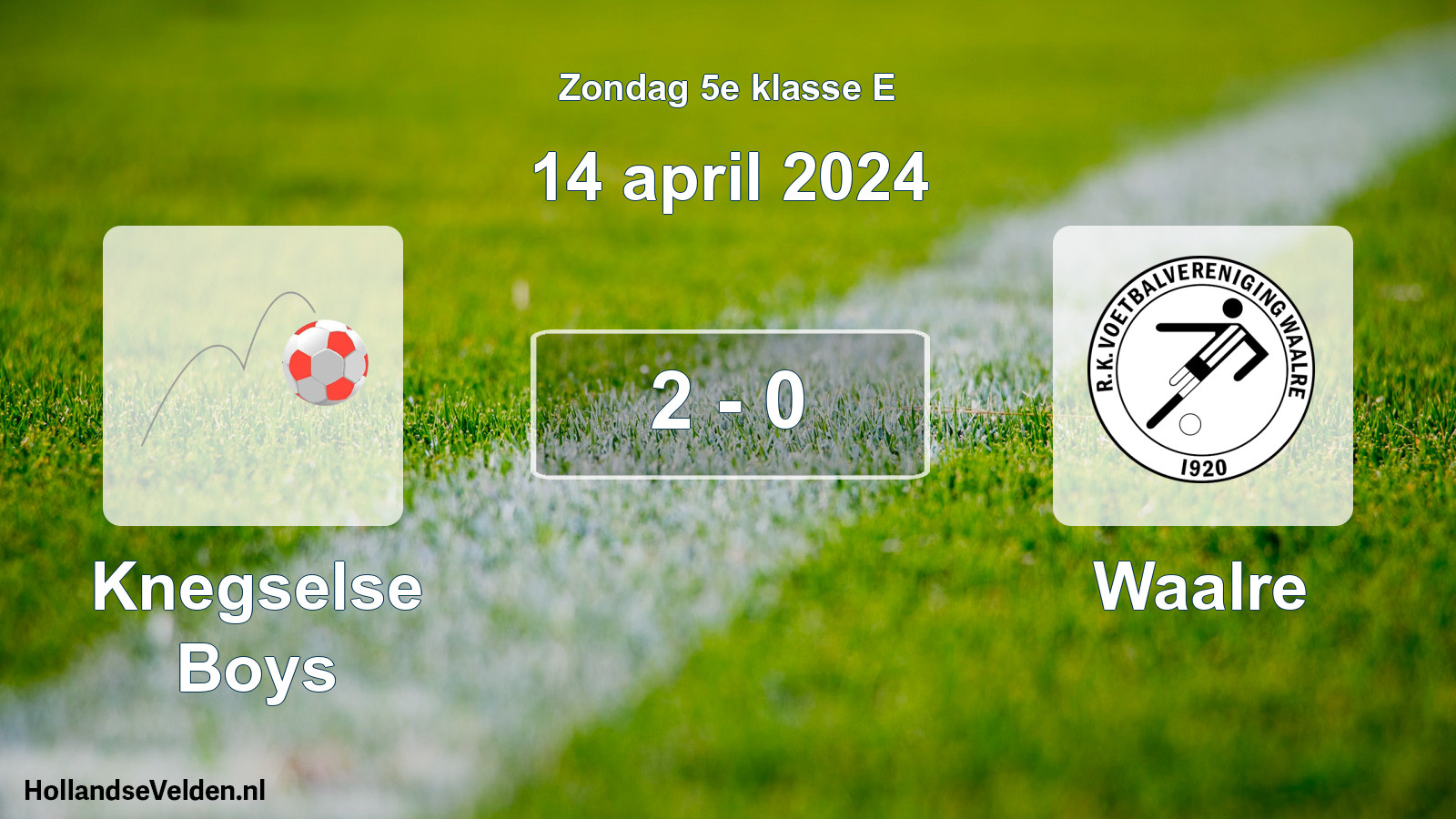 Total number of matches played: Knegselse Boys - Waalre 2 - 0 (14 April 2024)