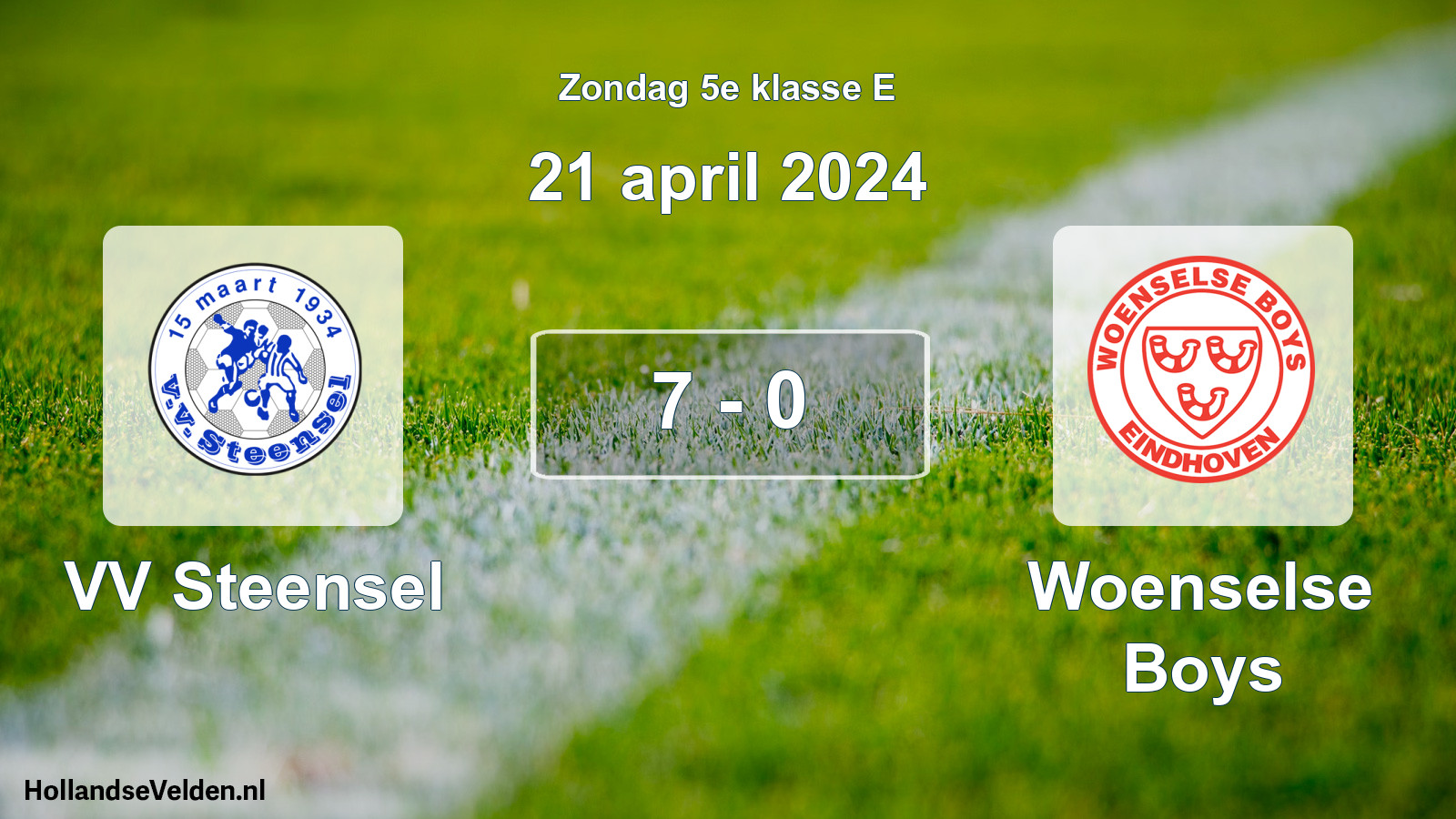 Total number of matches played: VV Steensel - Woenselse Boys 7 - 0 (21 April 2024)