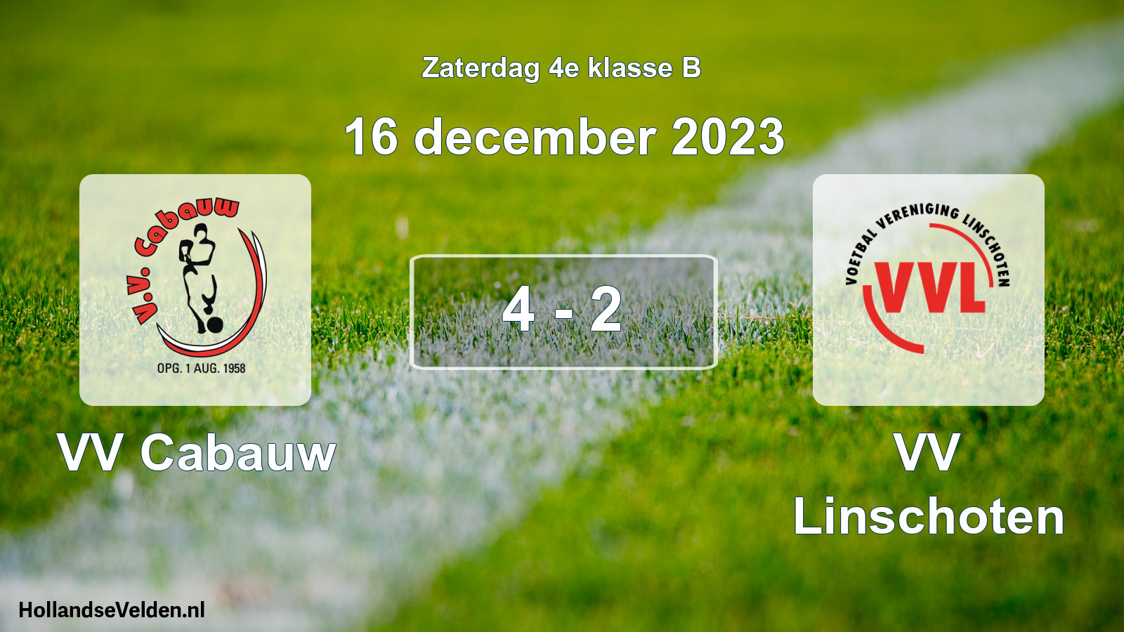 Total number of matches played: VV Cabauw - VV Linschoten 4 - 2 (16 December 2023)