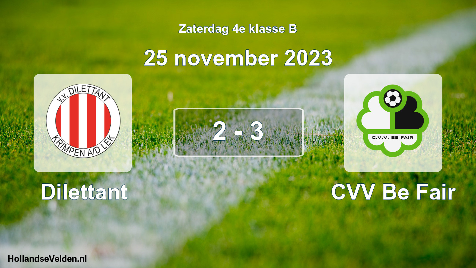 Total number of matches played: Dilettant - CVV Be Fair 2 - 3 (25 November 2023)