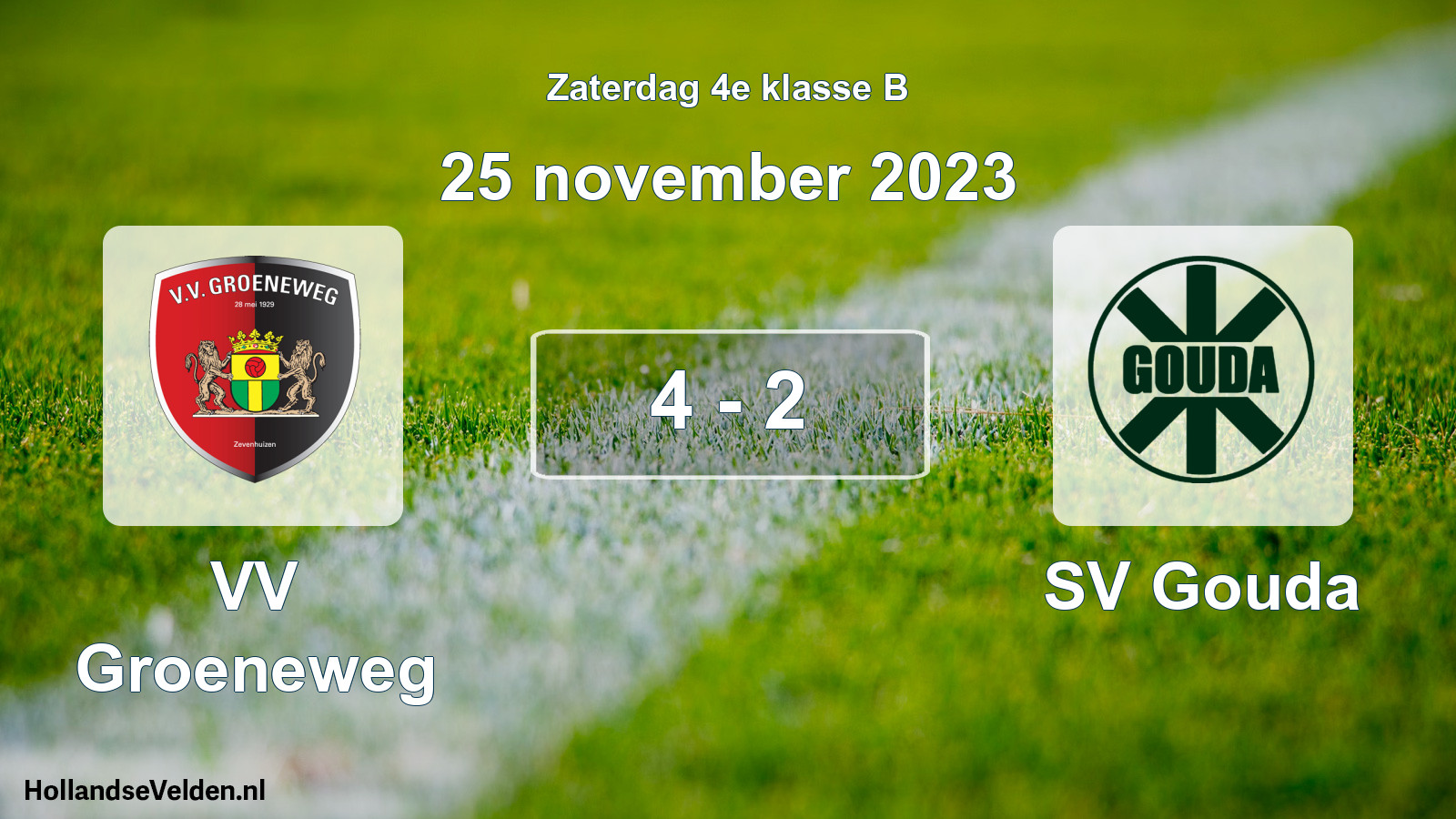 Total number of matches played: VV Groeneweg - SV Gouda 4 - 2 (25 November 2023)