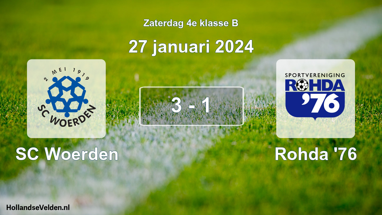 Total number of matches played: SC Woerden - Rohda '76 3 - 1 (27 January 2024)