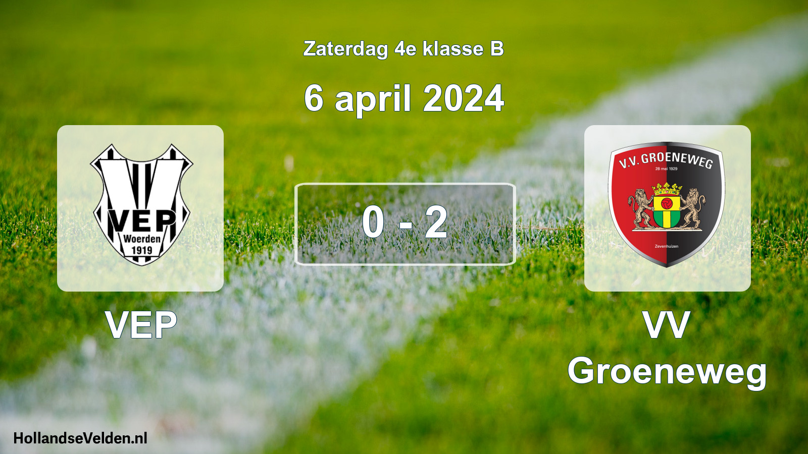 Total number of matches played: VEP - VV Groeneweg 0 - 2 (6 April 2024)