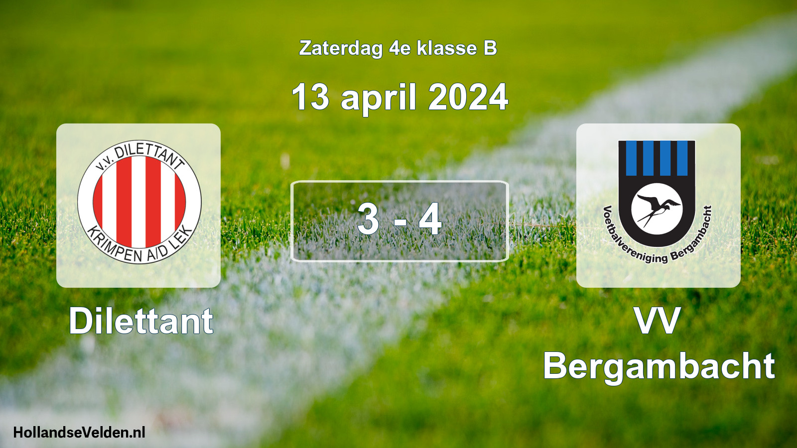 Total number of matches played: Dilettant - VV Bergambacht 3 - 4 (13 April 2024)