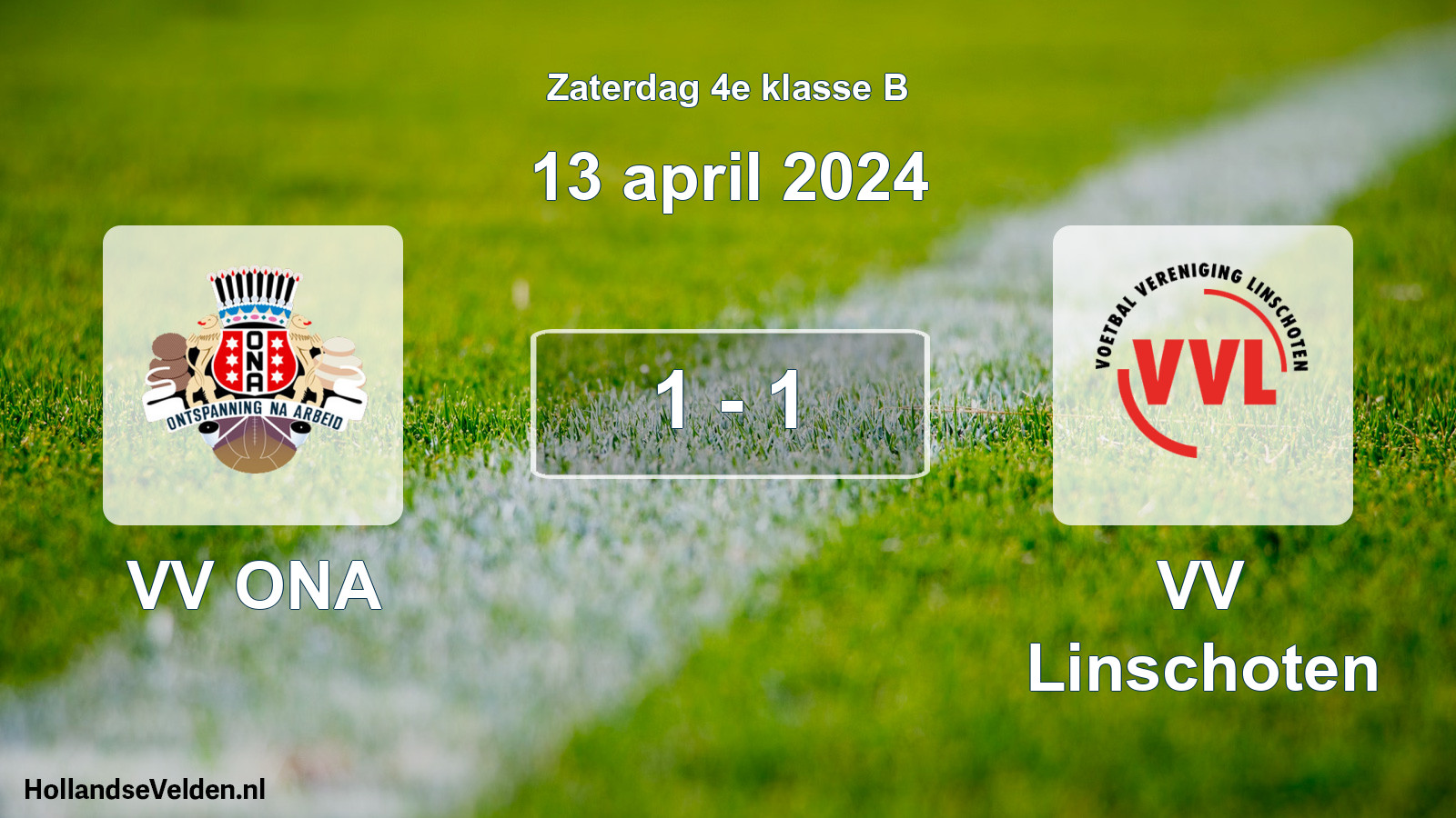 Total number of matches played: VV ONA - VV Linschoten 1 - 1 (13 April 2024)