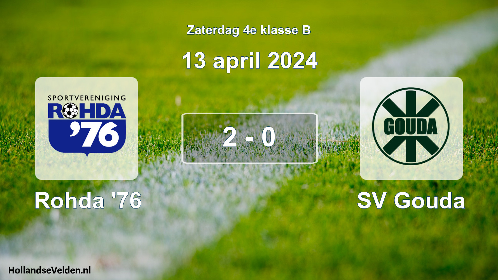 Total number of matches played: Rohda '76 - SV Gouda 2 - 0 (13 April 2024)