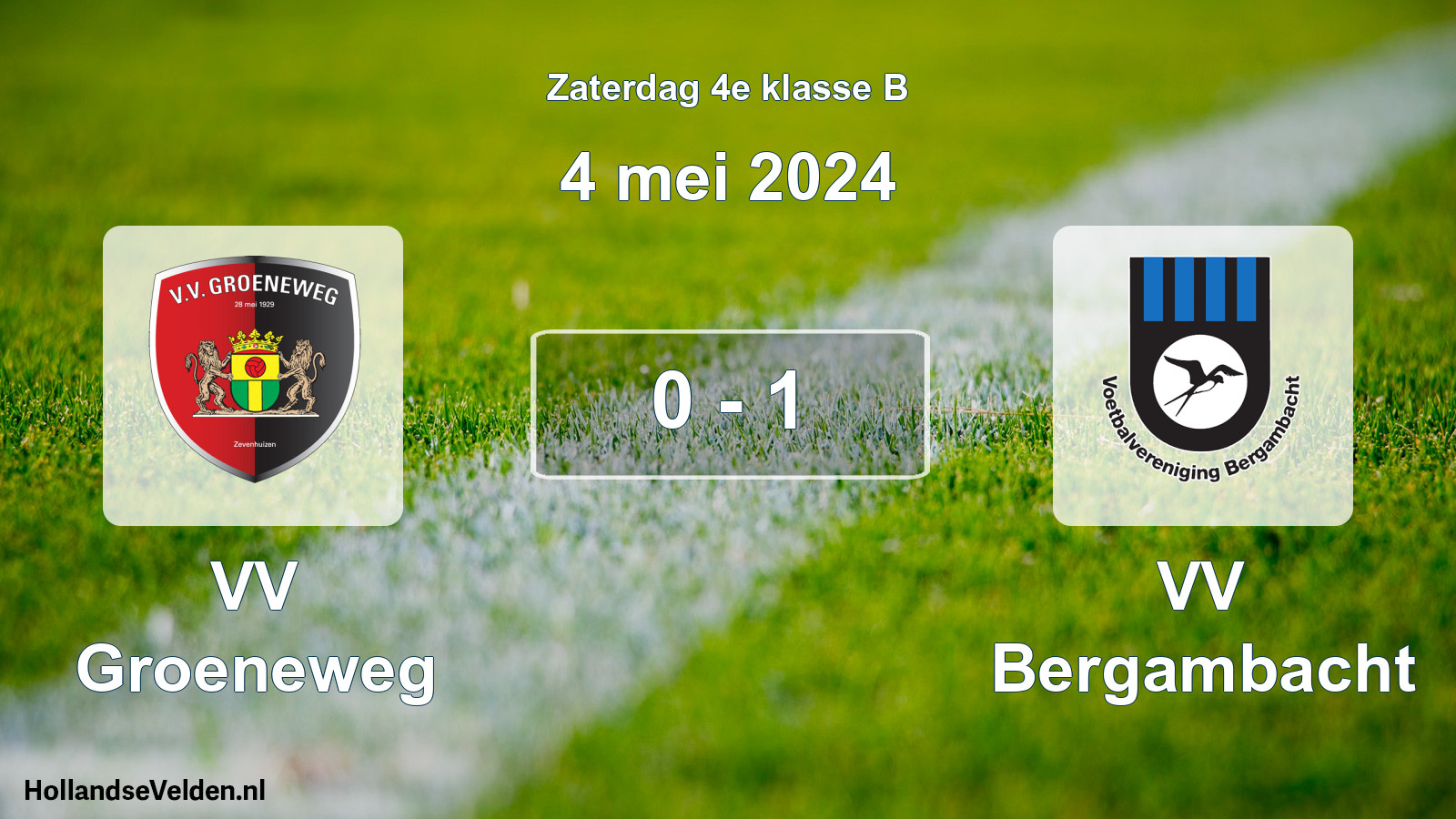 Total number of matches played: VV Groeneweg - VV Bergambacht 0 - 1 (4 May 2024)