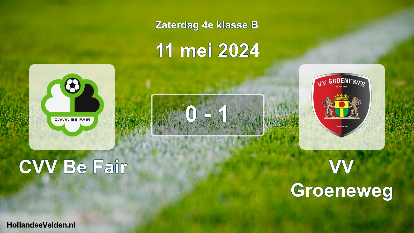 Total number of matches played: CVV Be Fair - VV Groeneweg 0 - 1 (11 May 2024)
