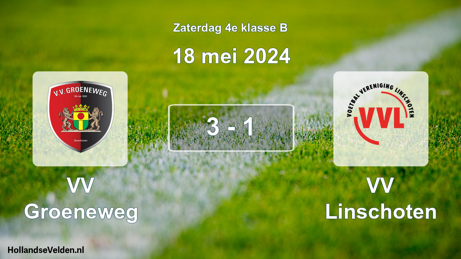 Total number of matches played: VV Groeneweg - VV Linschoten 3 - 1 (18 May 2024)