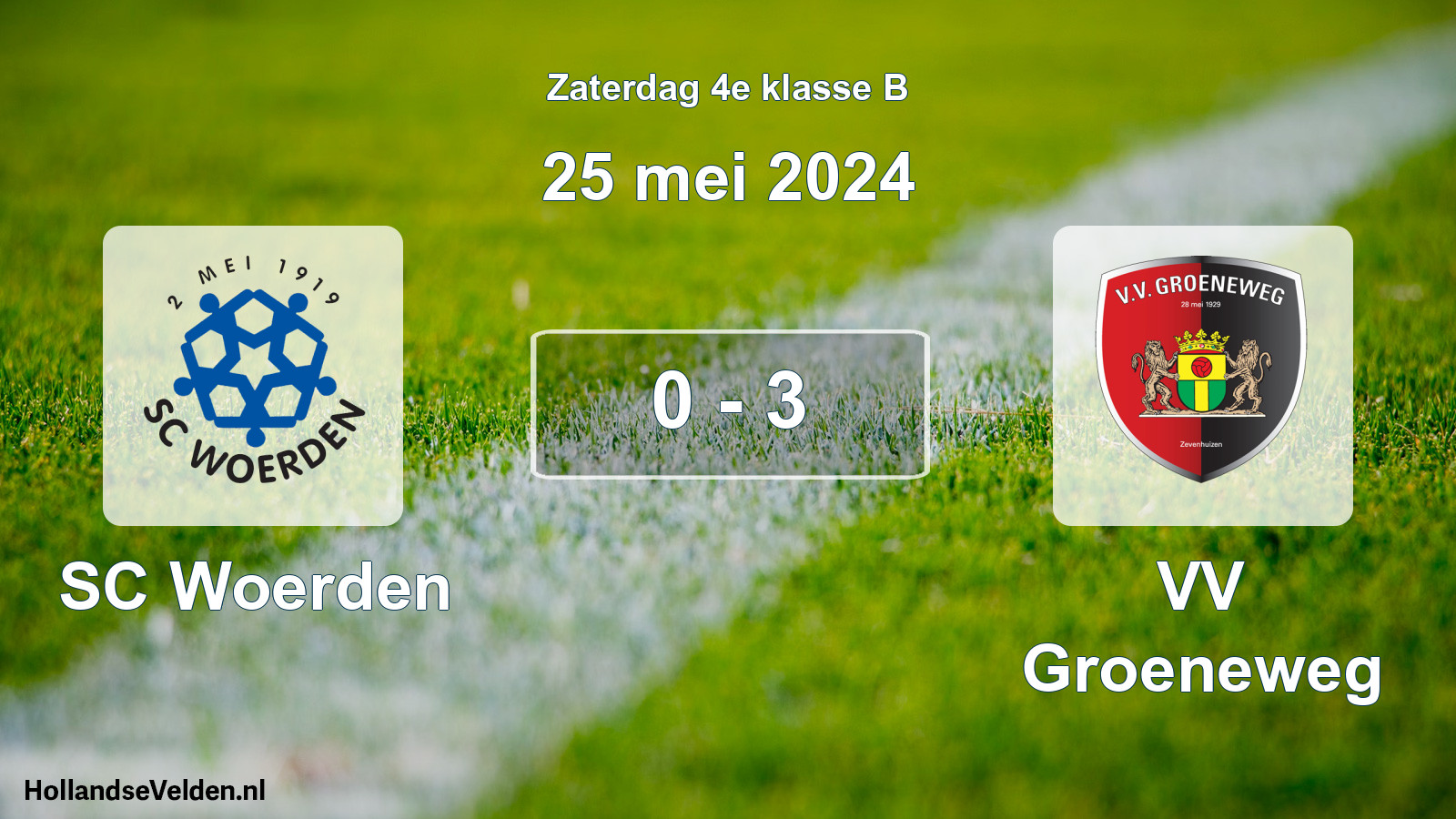 Total number of matches played: SC Woerden - VV Groeneweg 0 - 3 (25 May 2024)