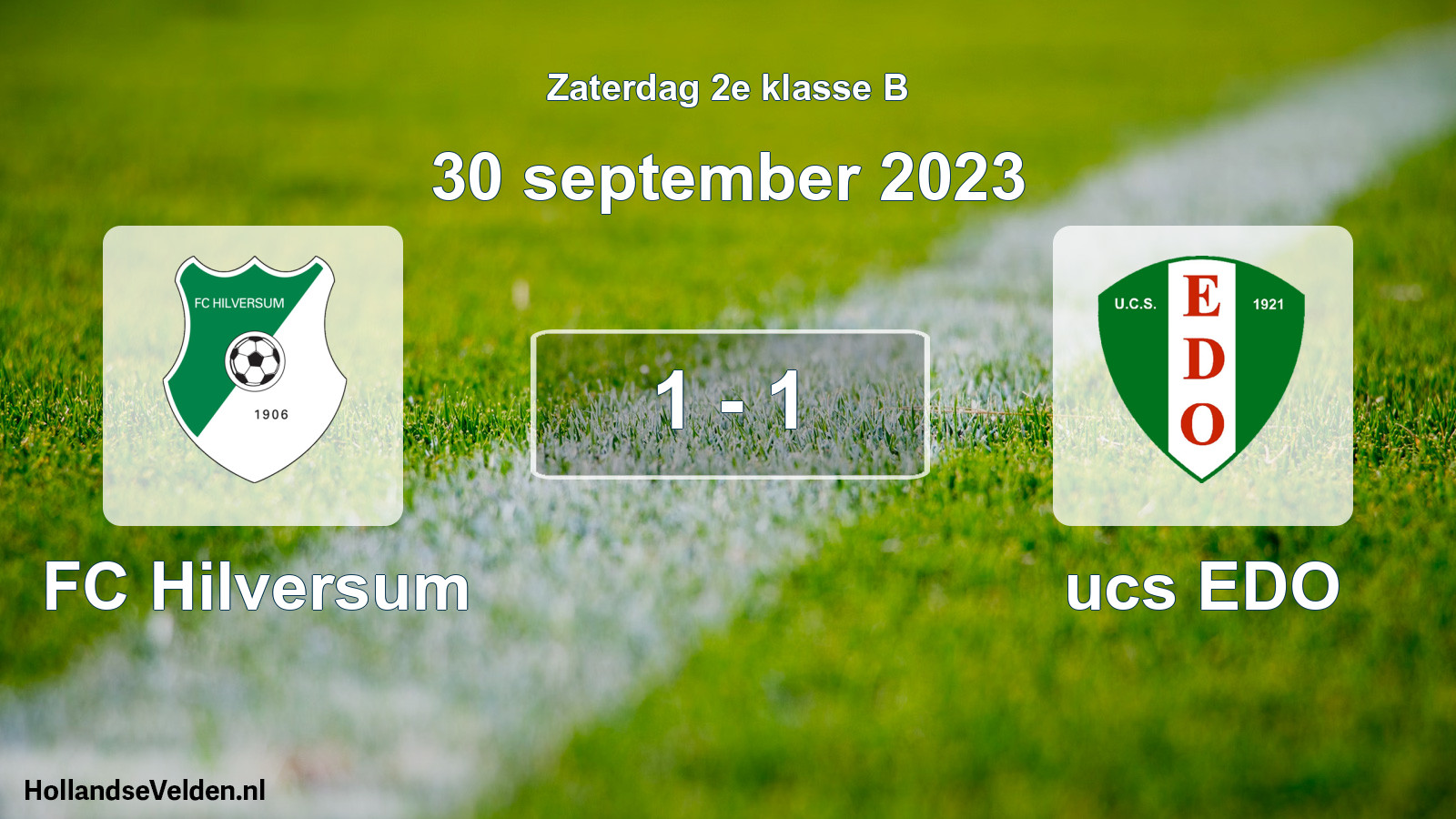 Total number of matches played: FC Hilversum - ucs EDO 1 - 1 (30 September 2023)