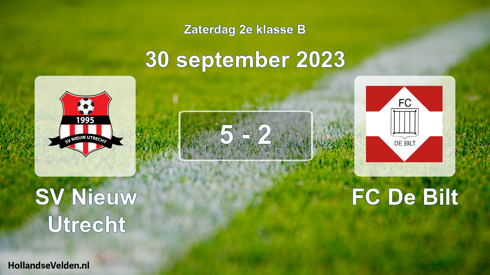 Total number of matches played: SV Nieuw Utrecht - FC De Bilt 5 - 2 (30 September 2023)