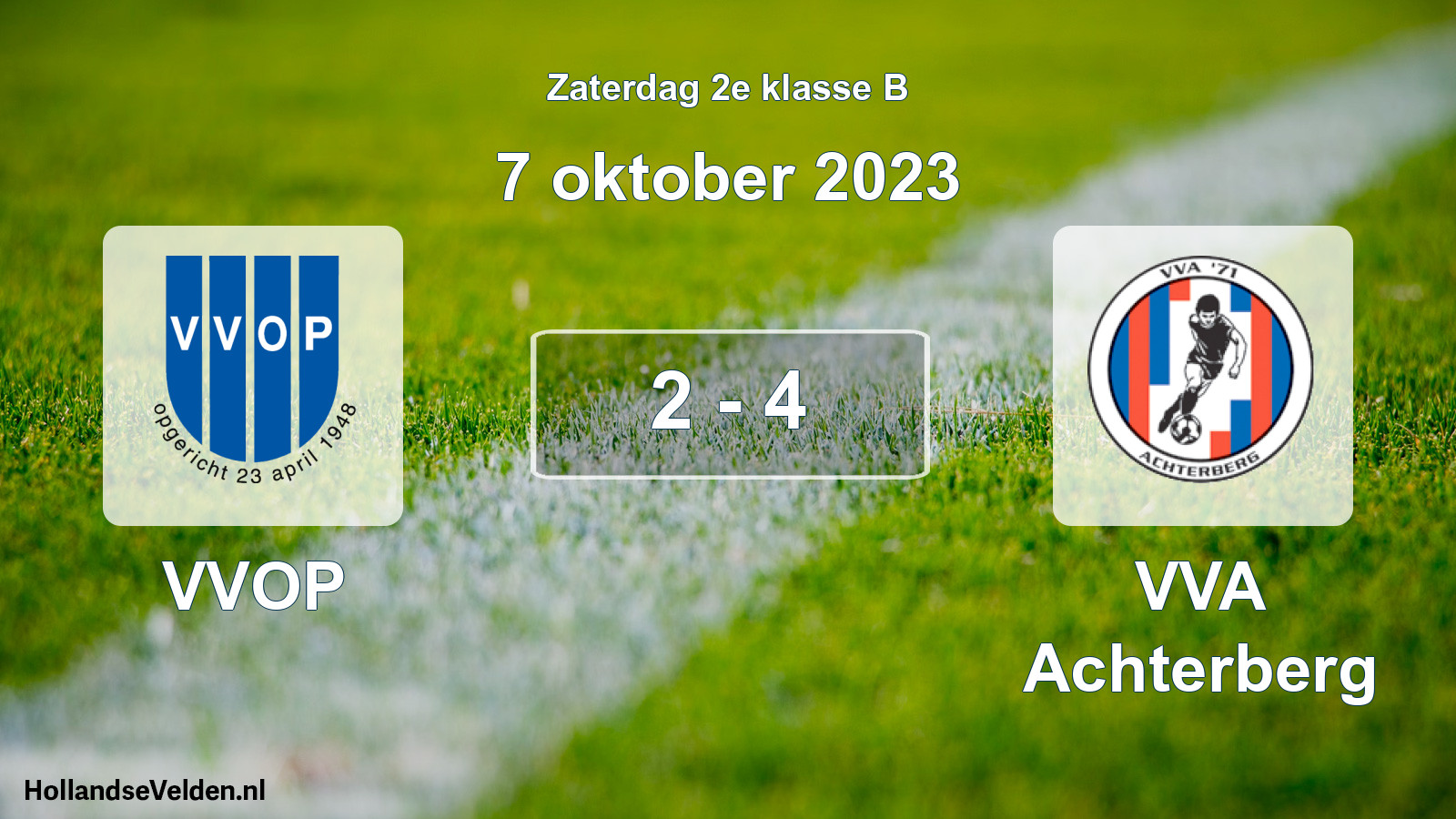 Total number of matches played: VVOP - VVA Achterberg 2 - 4 (7 October 2023)