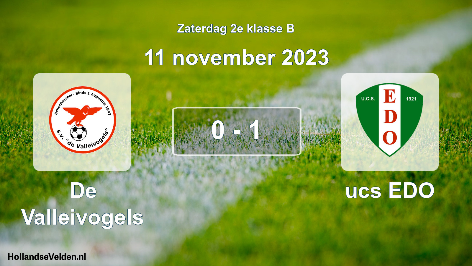 Total number of matches played: De Valleivogels - ucs EDO 0 - 1 (11 November 2023)