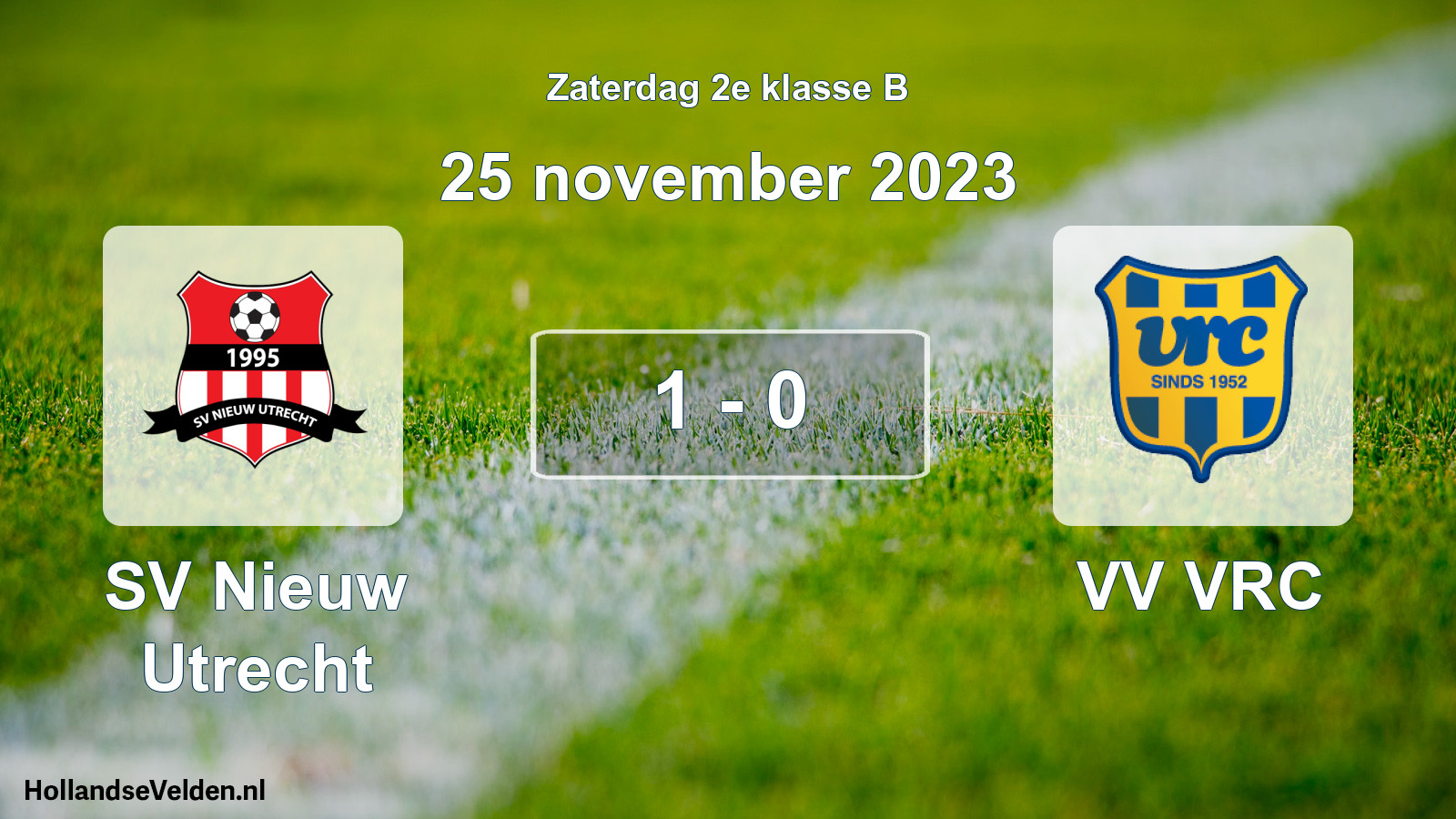 Total number of matches played: SV Nieuw Utrecht - VV VRC 1 - 0 (25 November 2023)