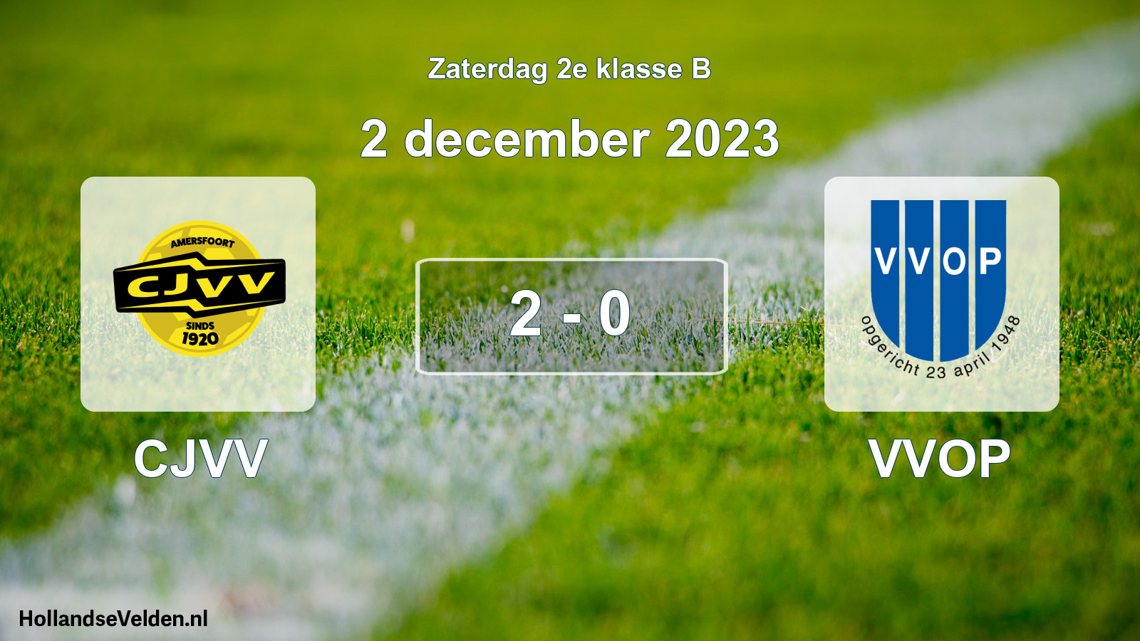 Total number of matches played: CJVV - VVOP 2 - 0 (2 December 2023)