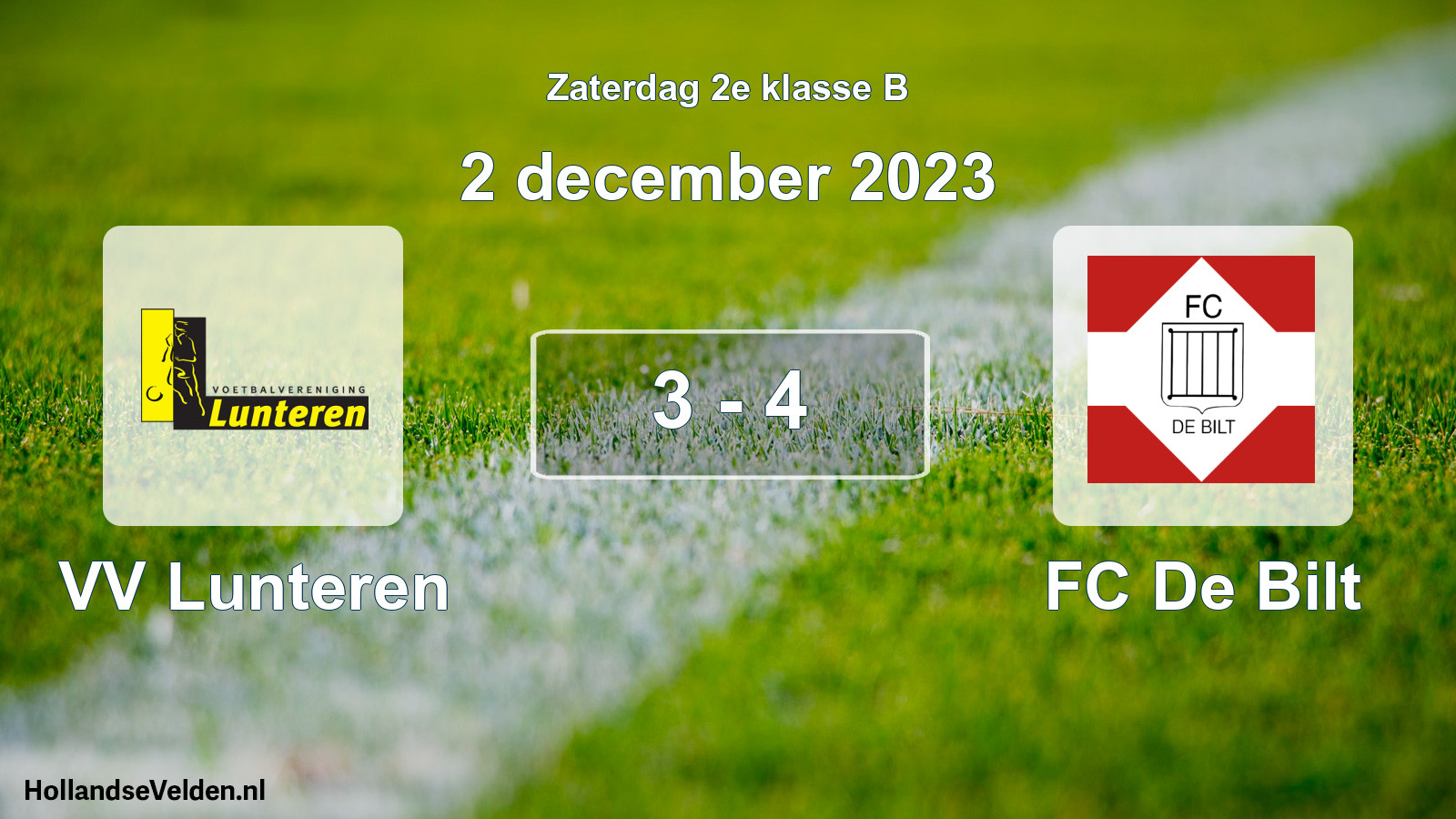 Total number of matches played: VV Lunteren - FC De Bilt 3 - 4 (2 December 2023)