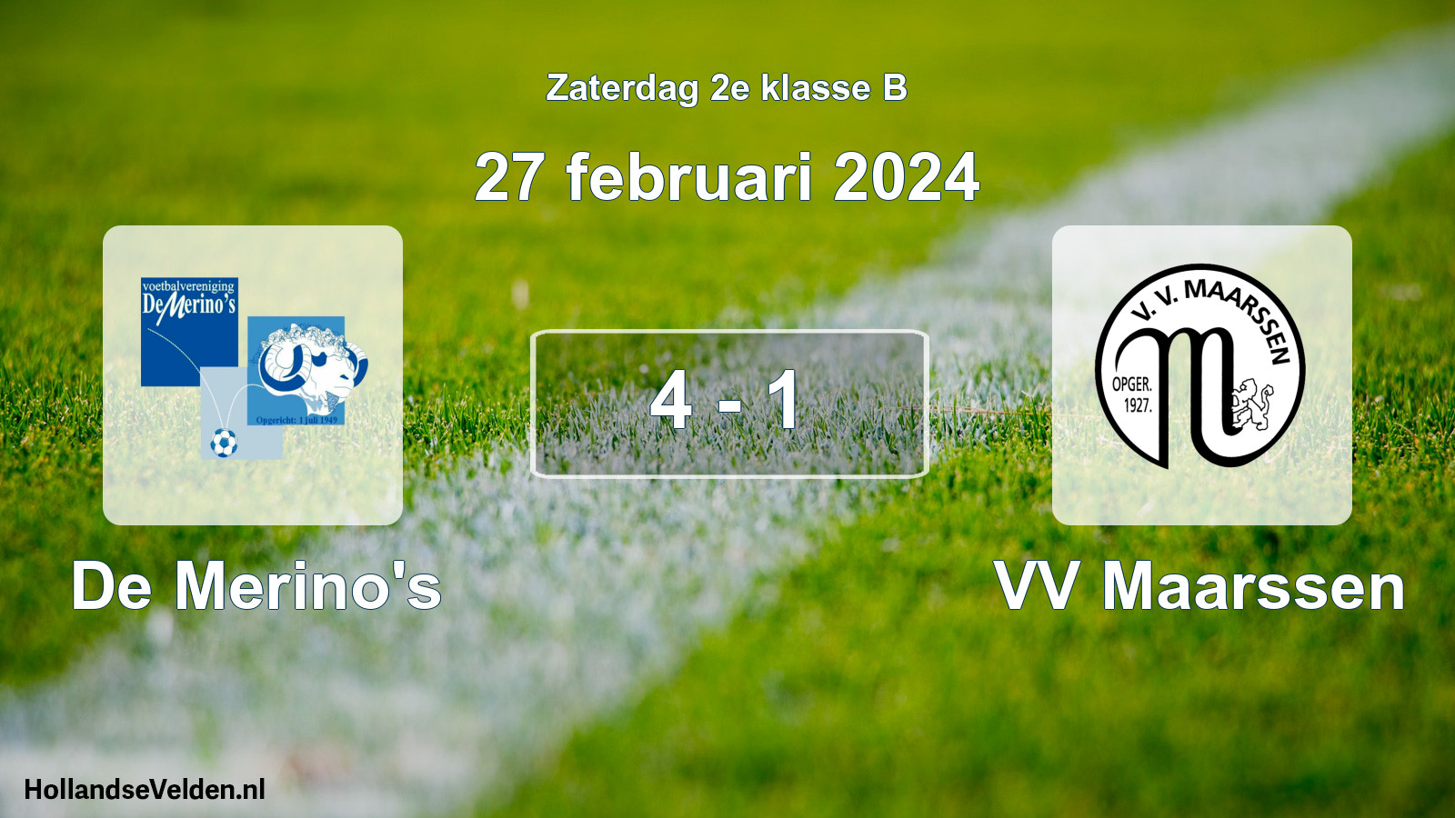 Total number of matches played: De Merino's - VV Maarssen 4 - 1 (27 February 2024)
