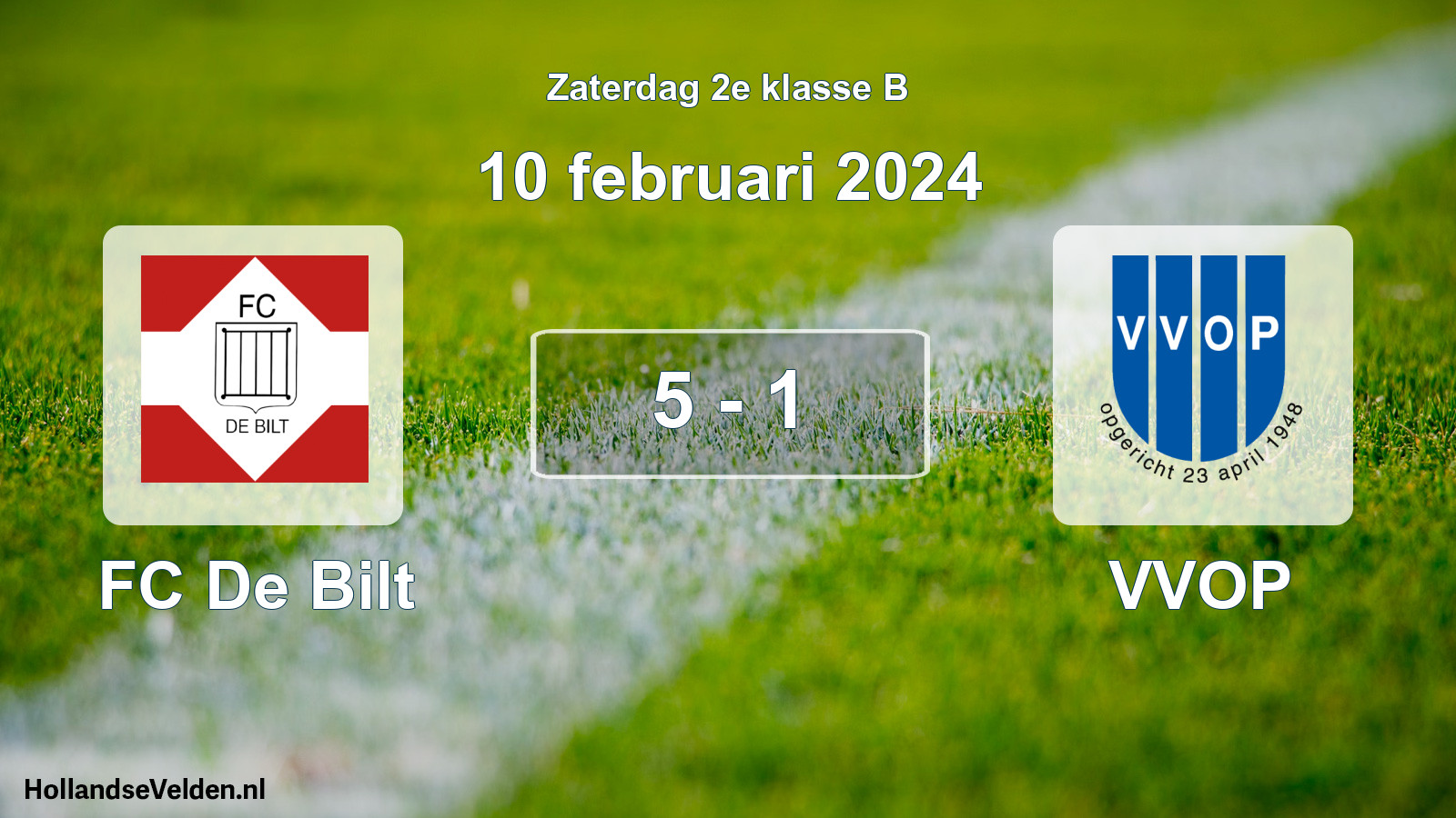 Total number of matches played: FC De Bilt - VVOP 5 - 1 (10 February 2024)
