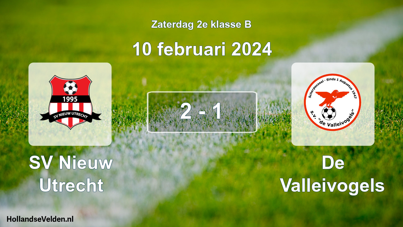 Total number of matches played: SV Nieuw Utrecht - De Valleivogels 2 - 1 (10 February 2024)
