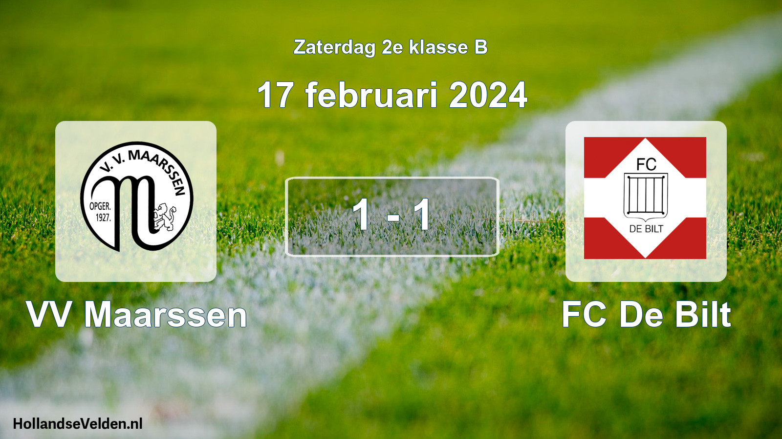 Total number of matches played: VV Maarssen - FC De Bilt 1 - 1 (17 February 2024)
