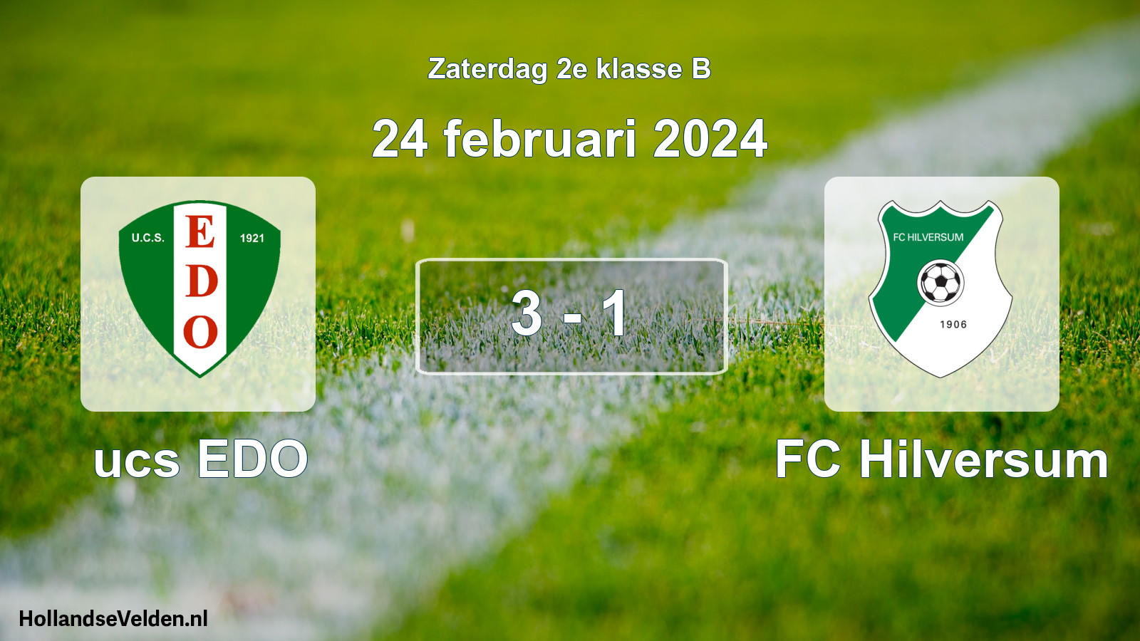 Total number of matches played: ucs EDO - FC Hilversum 3 - 1 (24 February 2024)