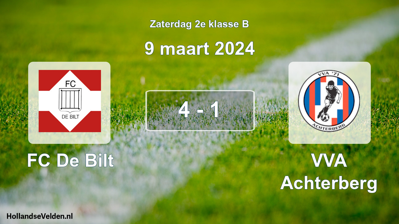 Total number of matches played: FC De Bilt - VVA Achterberg 4 - 1 (9 March 2024)