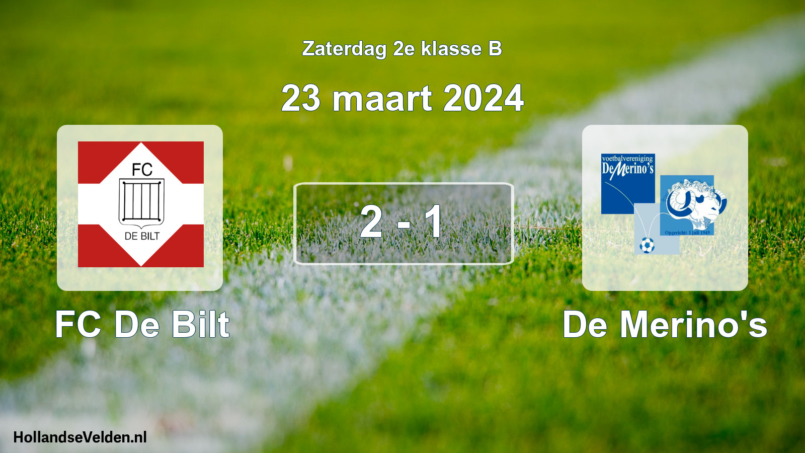 Total number of matches played: FC De Bilt - De Merino's 2 - 1 (23 March 2024)