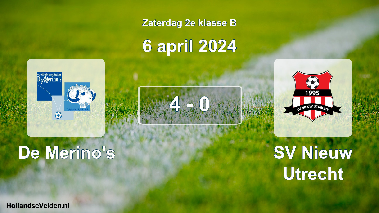 Total number of matches played: De Merino's - SV Nieuw Utrecht 4 - 0 (6 April 2024)