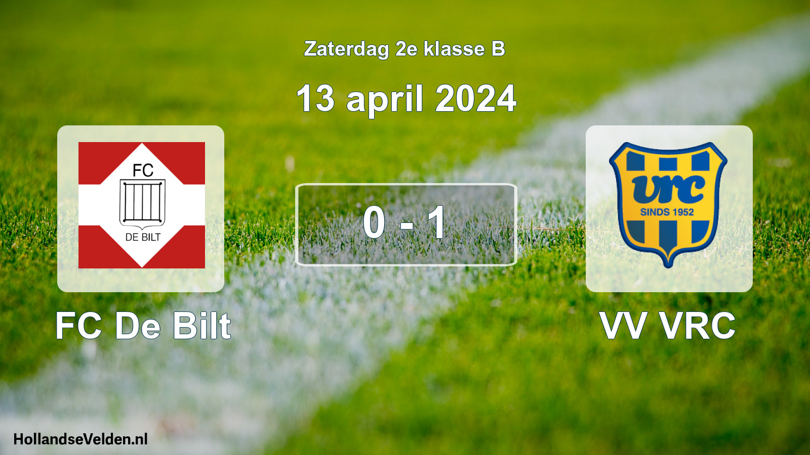 Total number of matches played: FC De Bilt - VV VRC 0 - 1 (13 April 2024)