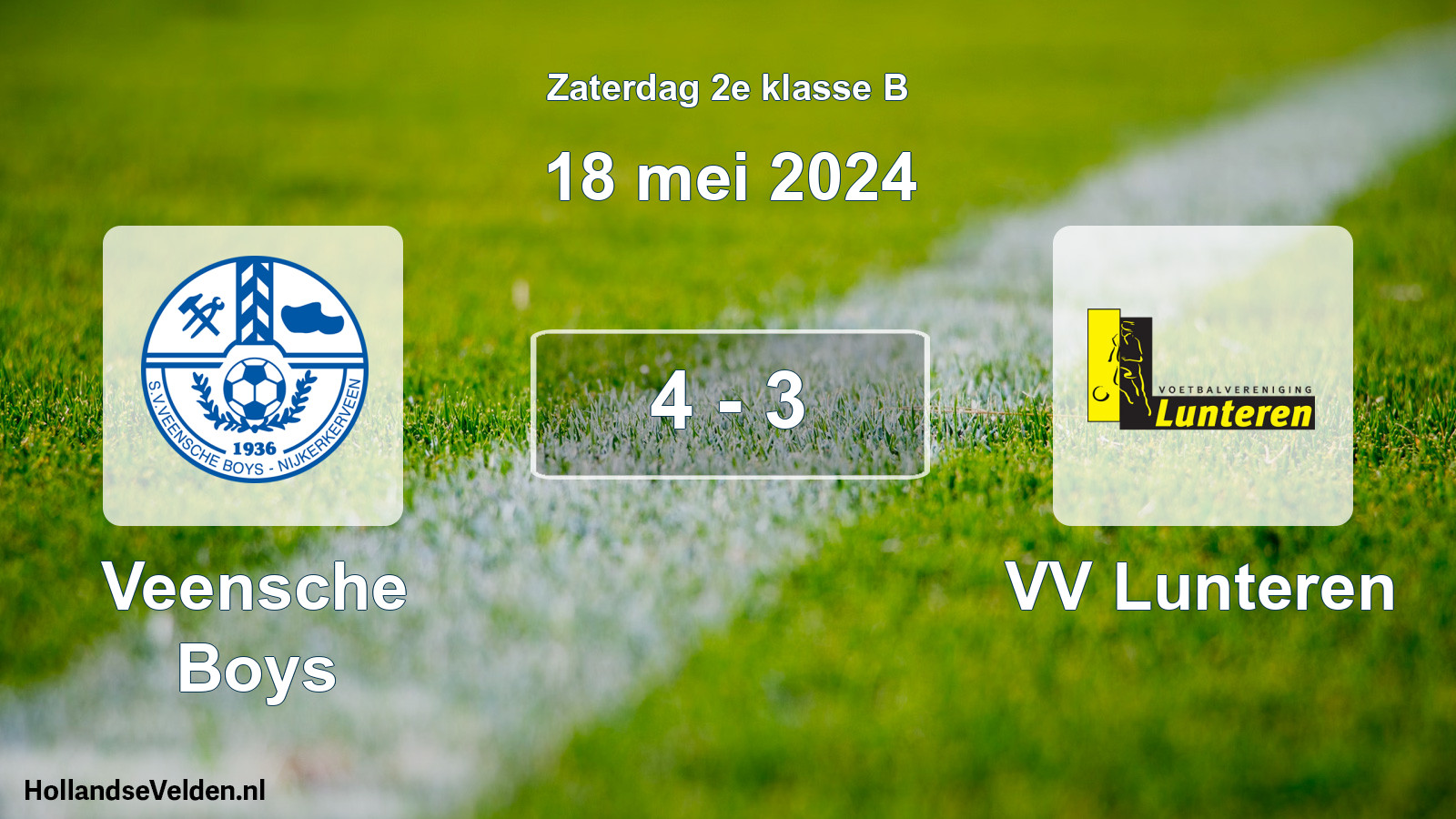 Total number of matches played: Veensche Boys - VV Lunteren 4 - 3 (18 May 2024)