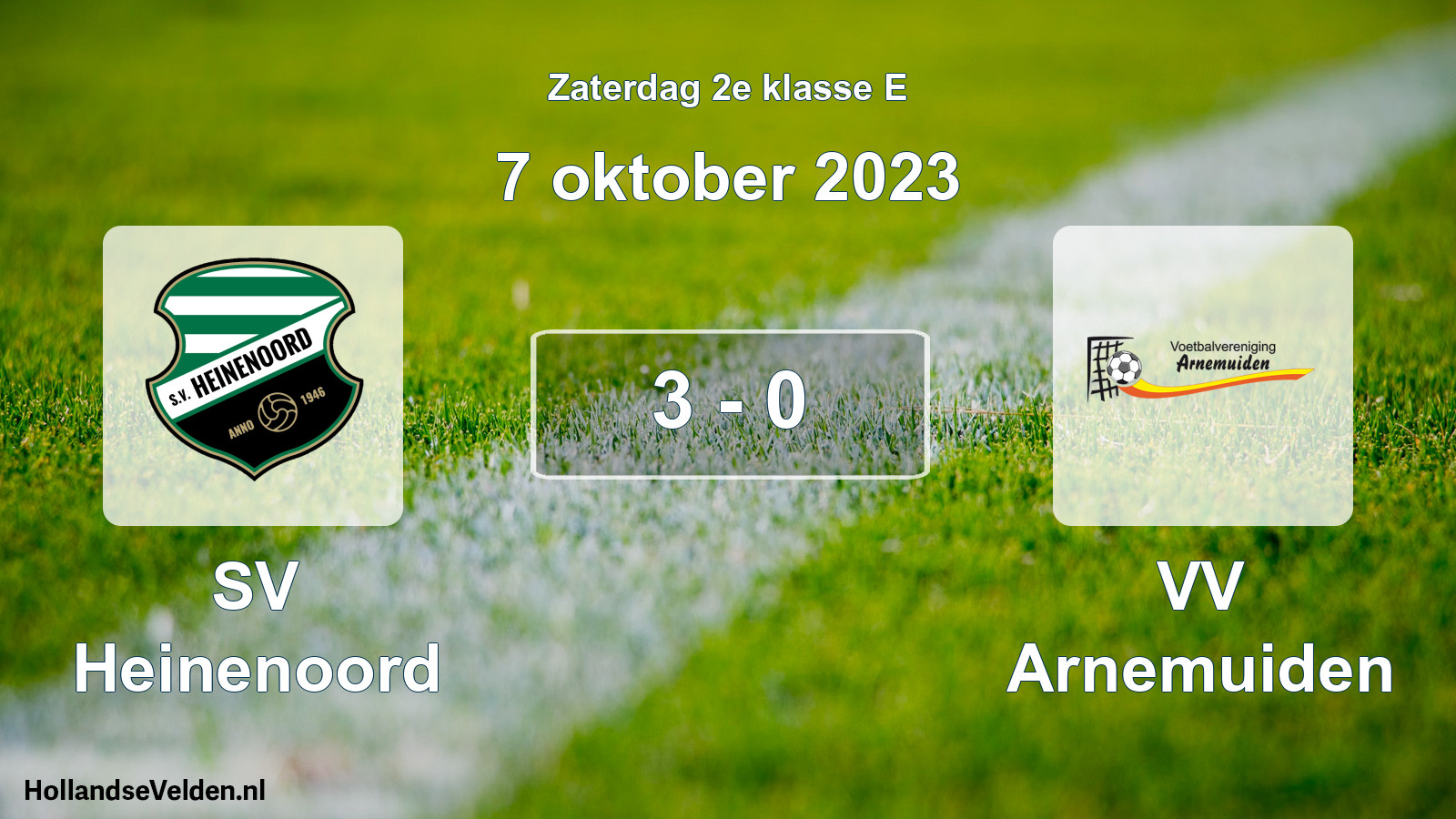 Total number of matches played: SV Heinenoord - VV Arnemuiden 3 - 0 (7 October 2023)