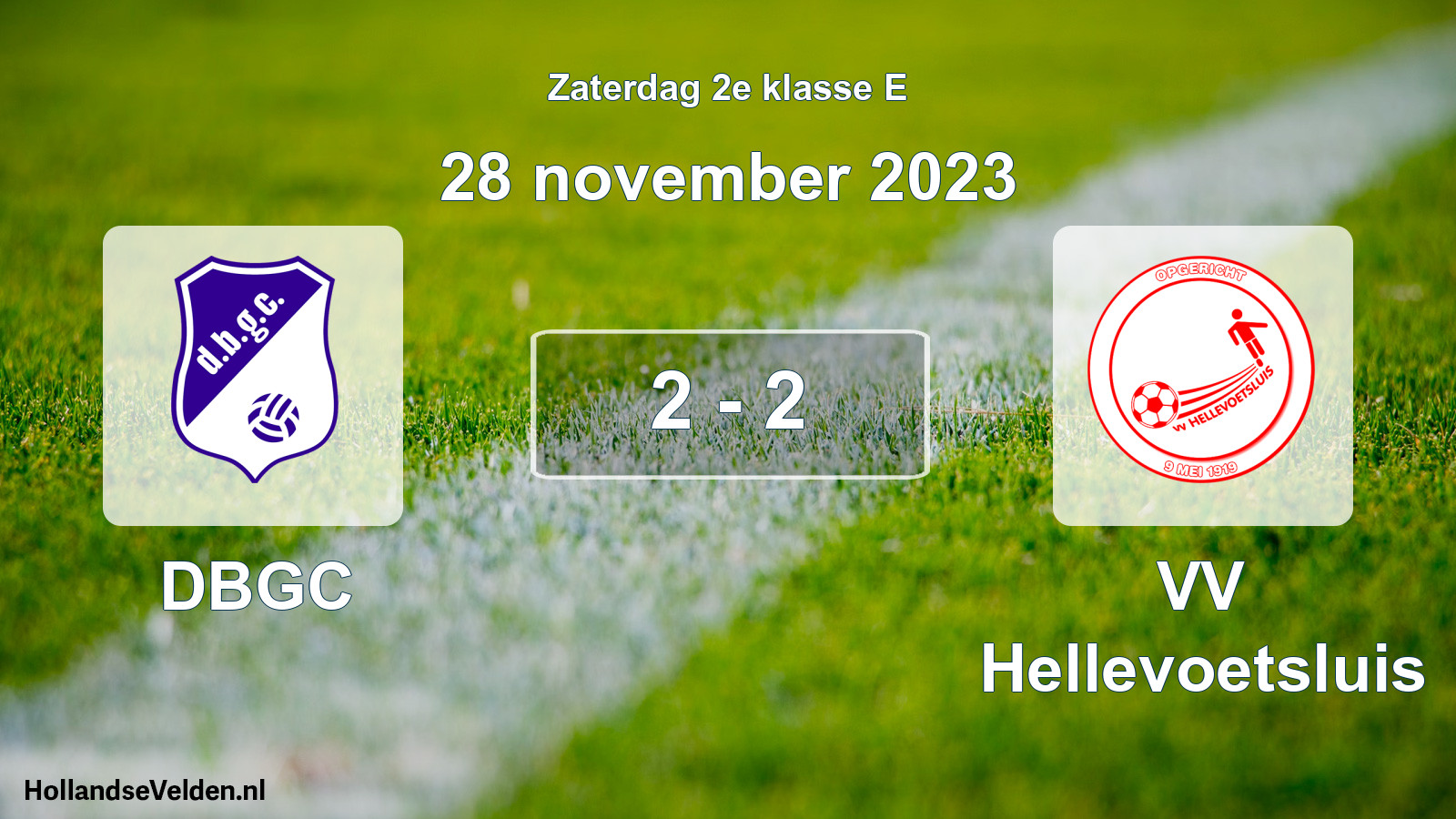 Total number of matches played: DBGC - VV Hellevoetsluis 2 - 2 (28 November 2023)