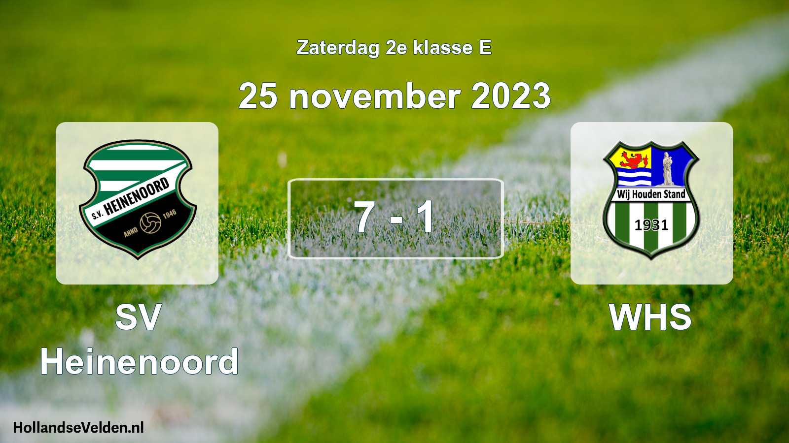 Total number of matches played: SV Heinenoord - WHS 7 - 1 (25 November 2023)