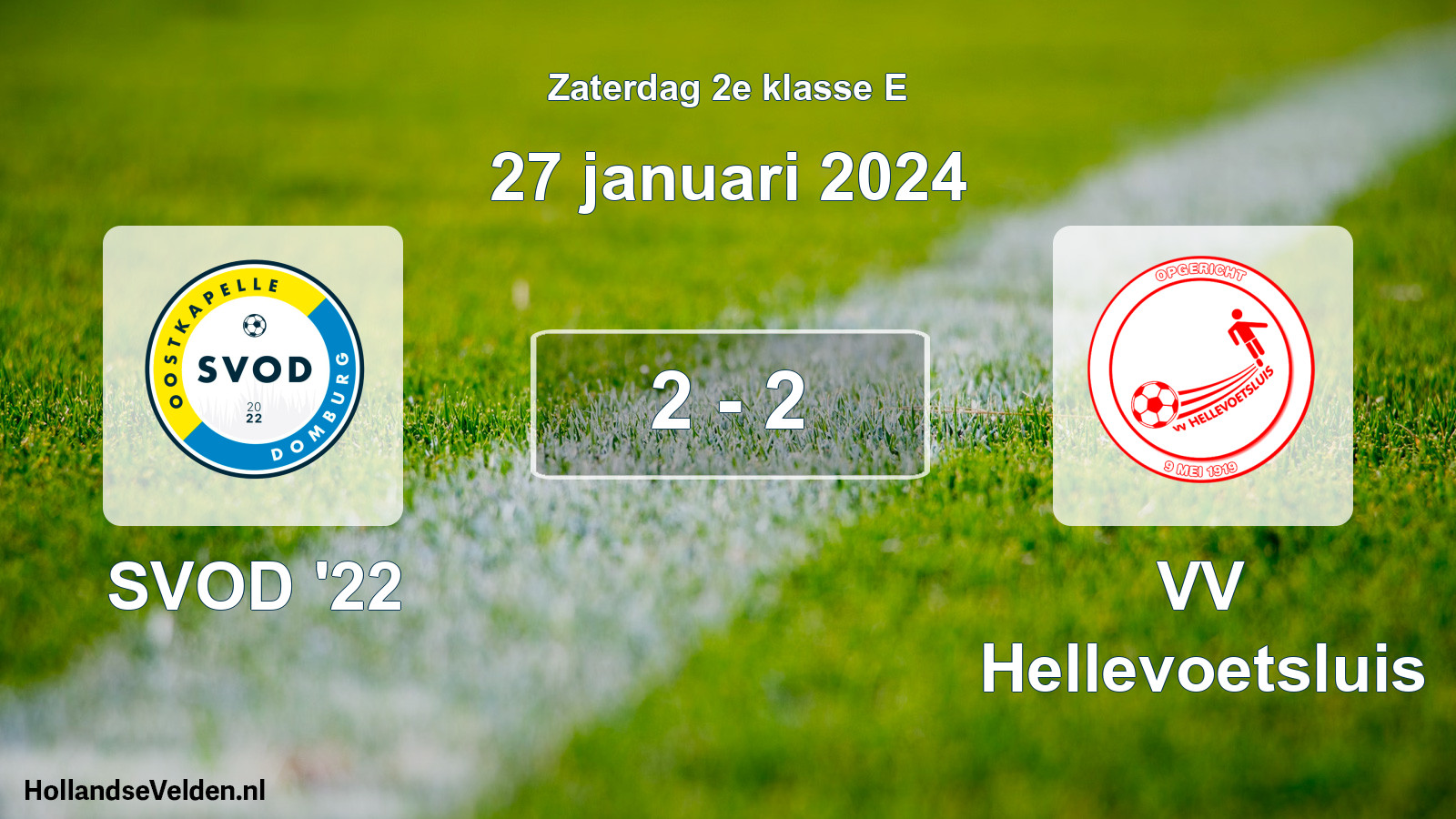 Total number of matches played: SVOD '22 - VV Hellevoetsluis 2 - 2 (27 January 2024)