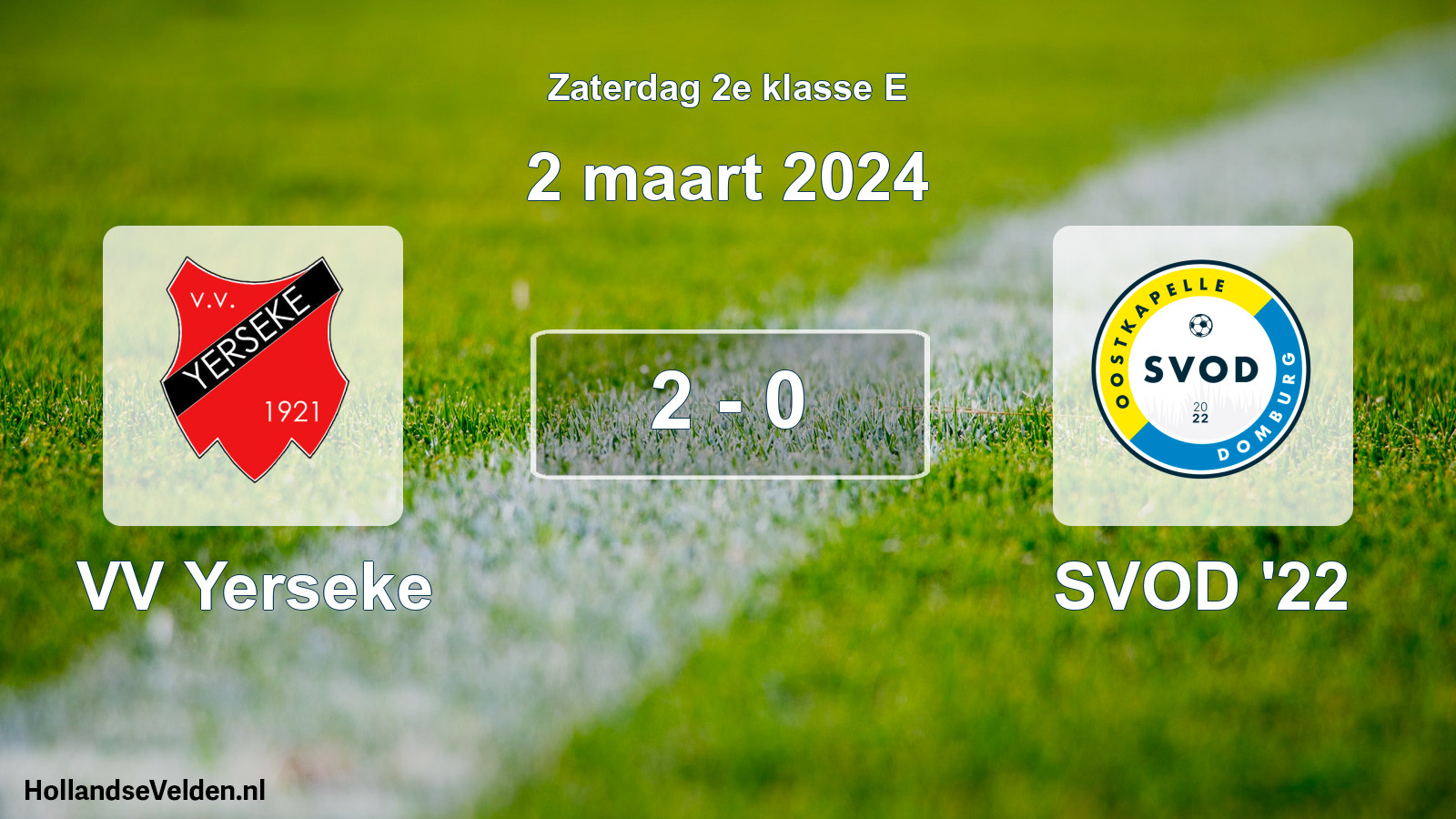 Total number of matches played: VV Yerseke - SVOD '22 2 - 0 (2 March 2024)