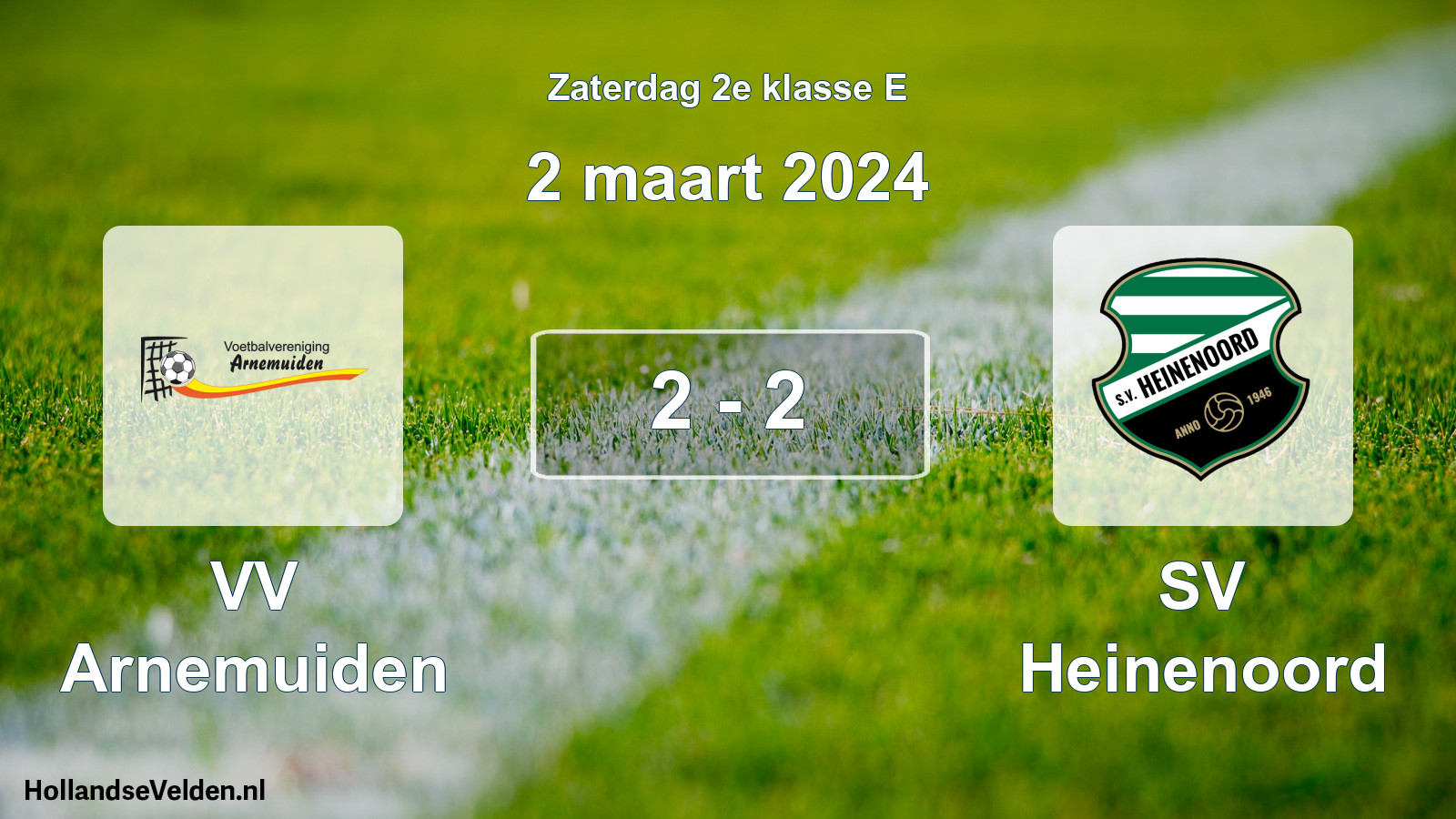 Total number of matches played: VV Arnemuiden - SV Heinenoord 2 - 2 (2 March 2024)