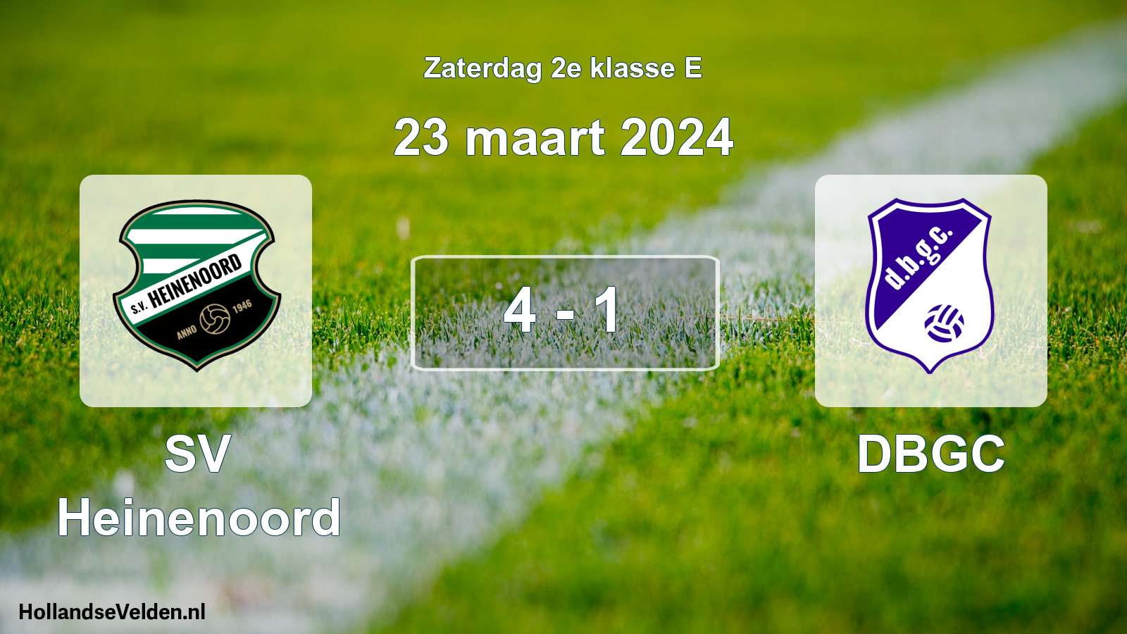 Total number of matches played: SV Heinenoord - DBGC 4 - 1 (23 March 2024)
