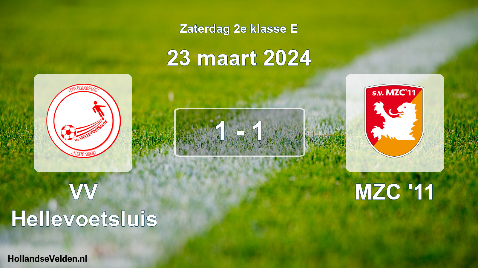 Total number of matches played: VV Hellevoetsluis - MZC '11 1 - 1 (23 March 2024)