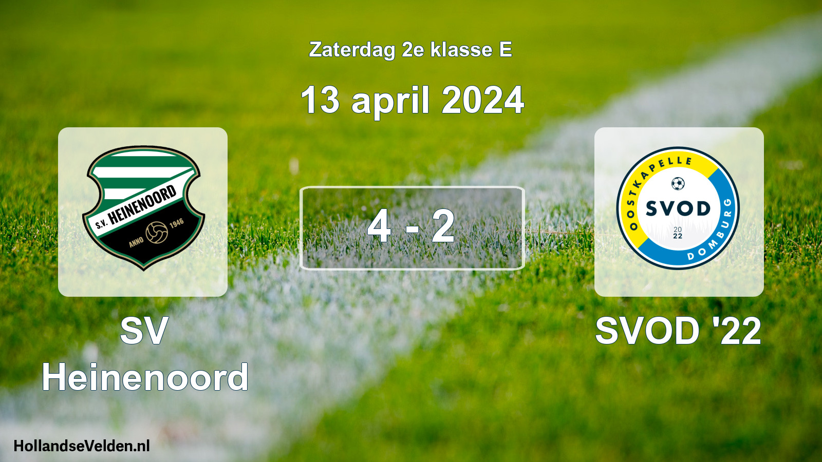 Total number of matches played: SV Heinenoord - SVOD '22 4 - 2 (13 April 2024)
